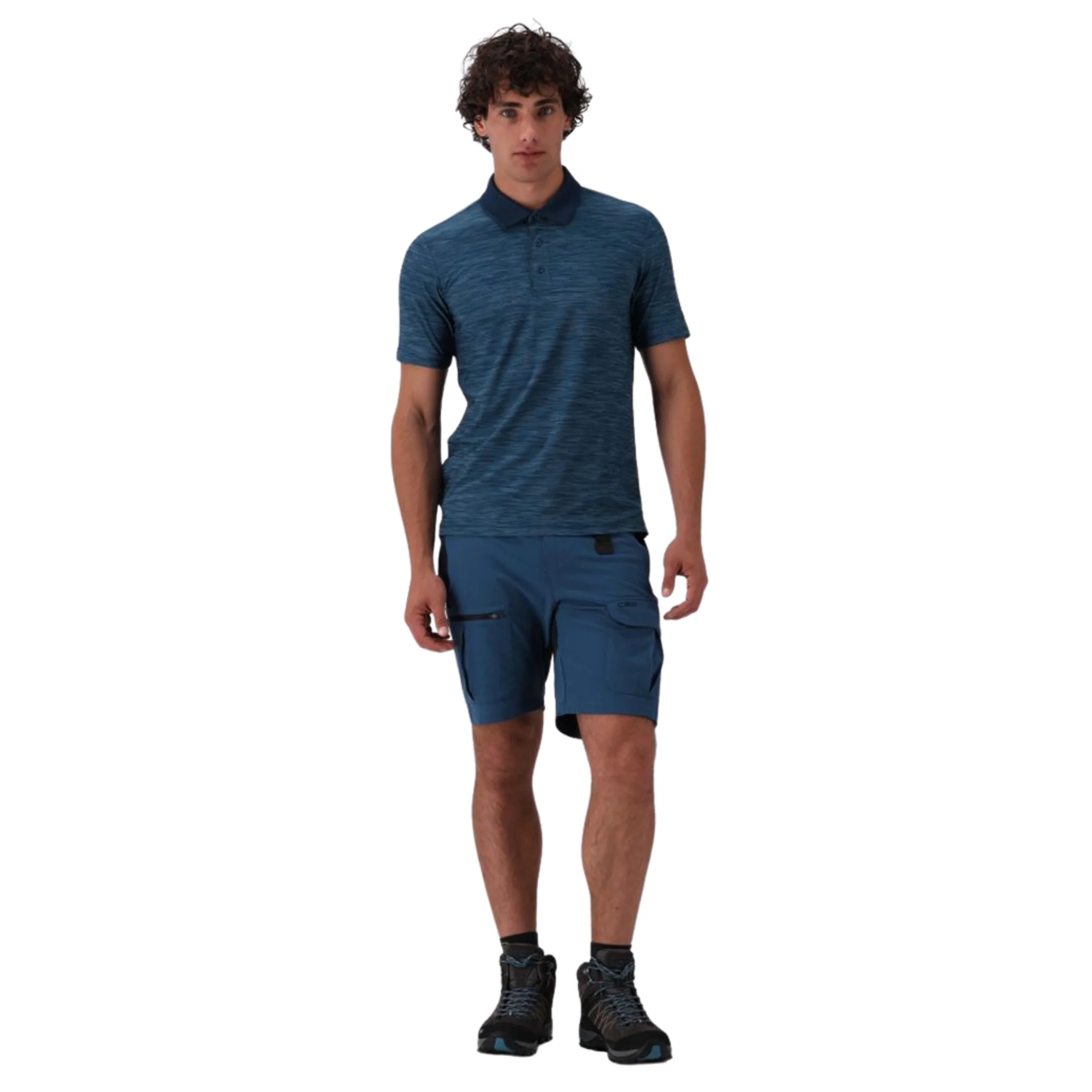 CMP Men's Melange Stretch Jersey Short Sleeve Technical Polo Shirt (Petroleum Mel) - Image 7