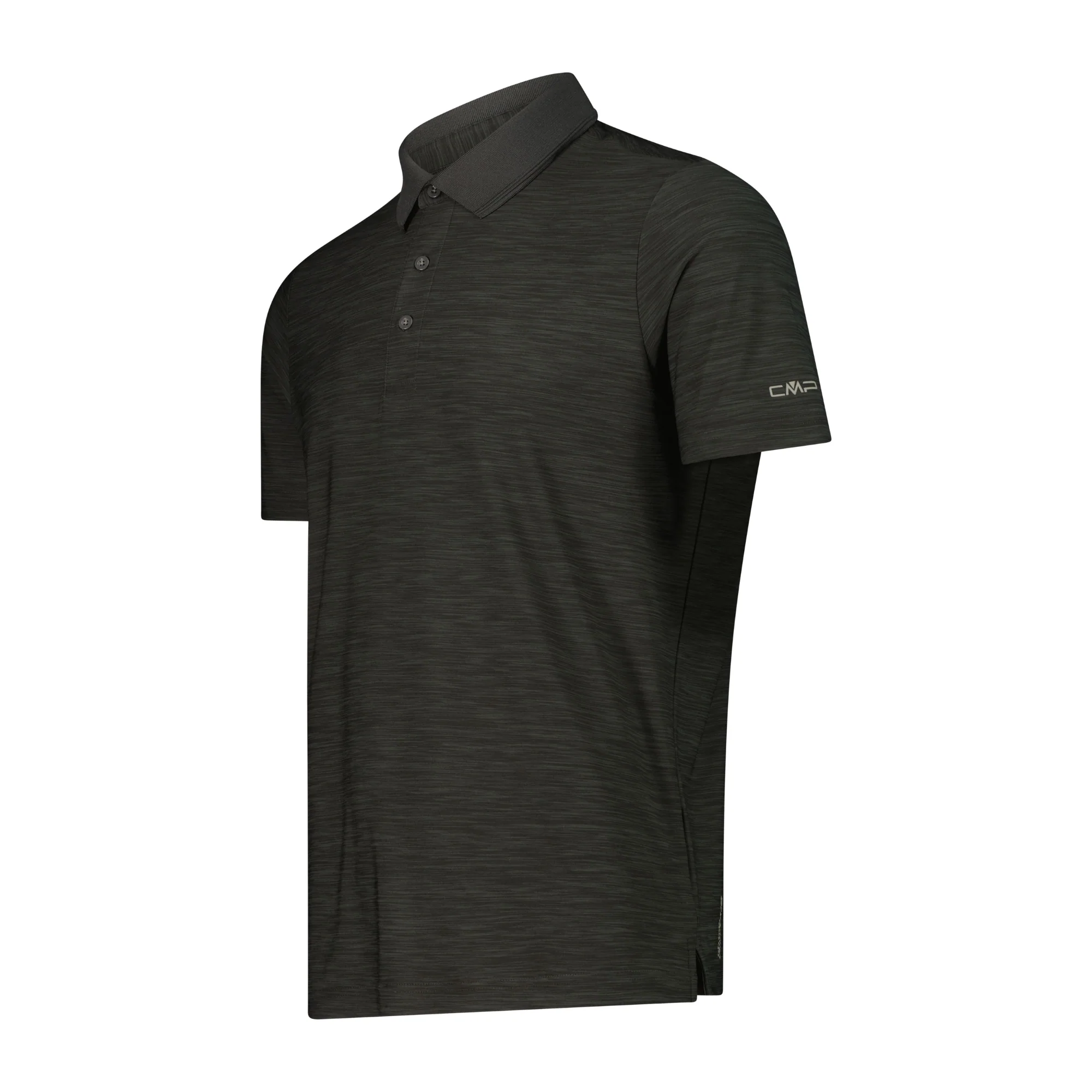 CMP Men's Melange Stretch Jersey Short Sleeve Technical Polo Shirt (Pine Mel) - Image 2