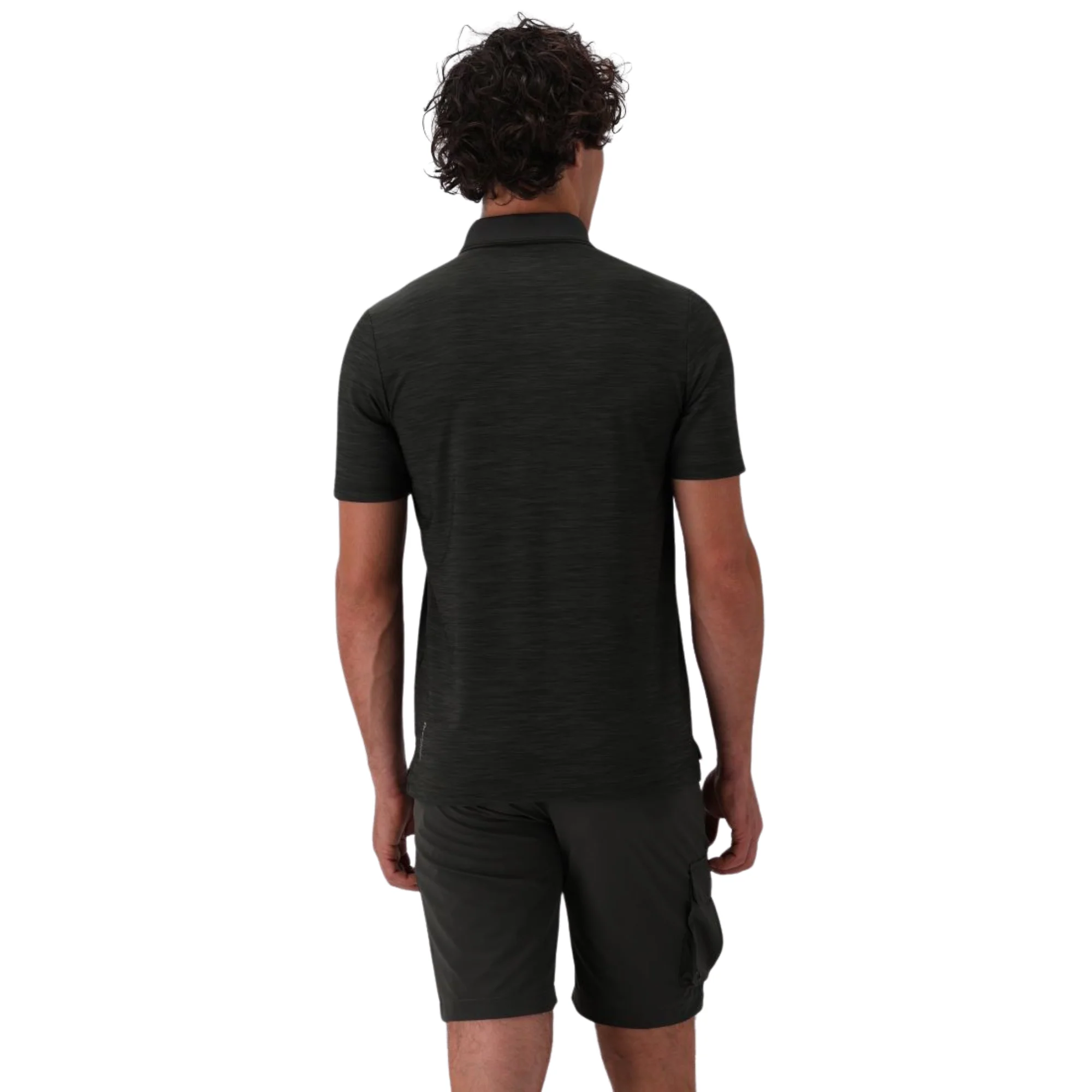 CMP Men's Melange Stretch Jersey Short Sleeve Technical Polo Shirt (Pine Mel) - Image 6