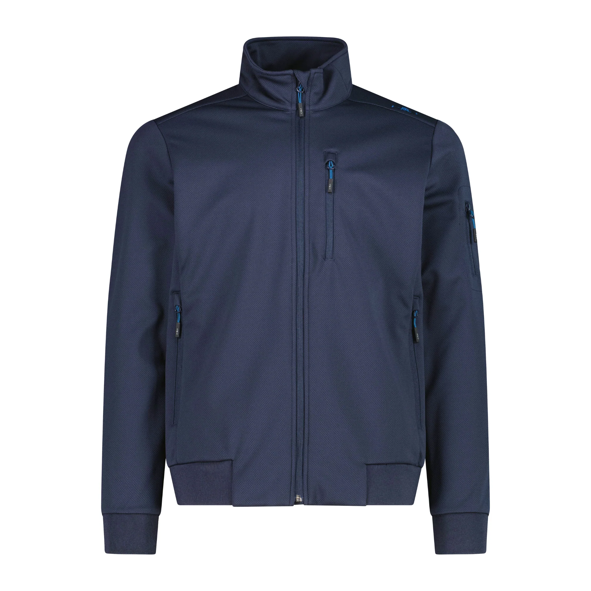 CMP Men's Jacquard Softshell Jacket (Black Blue)
