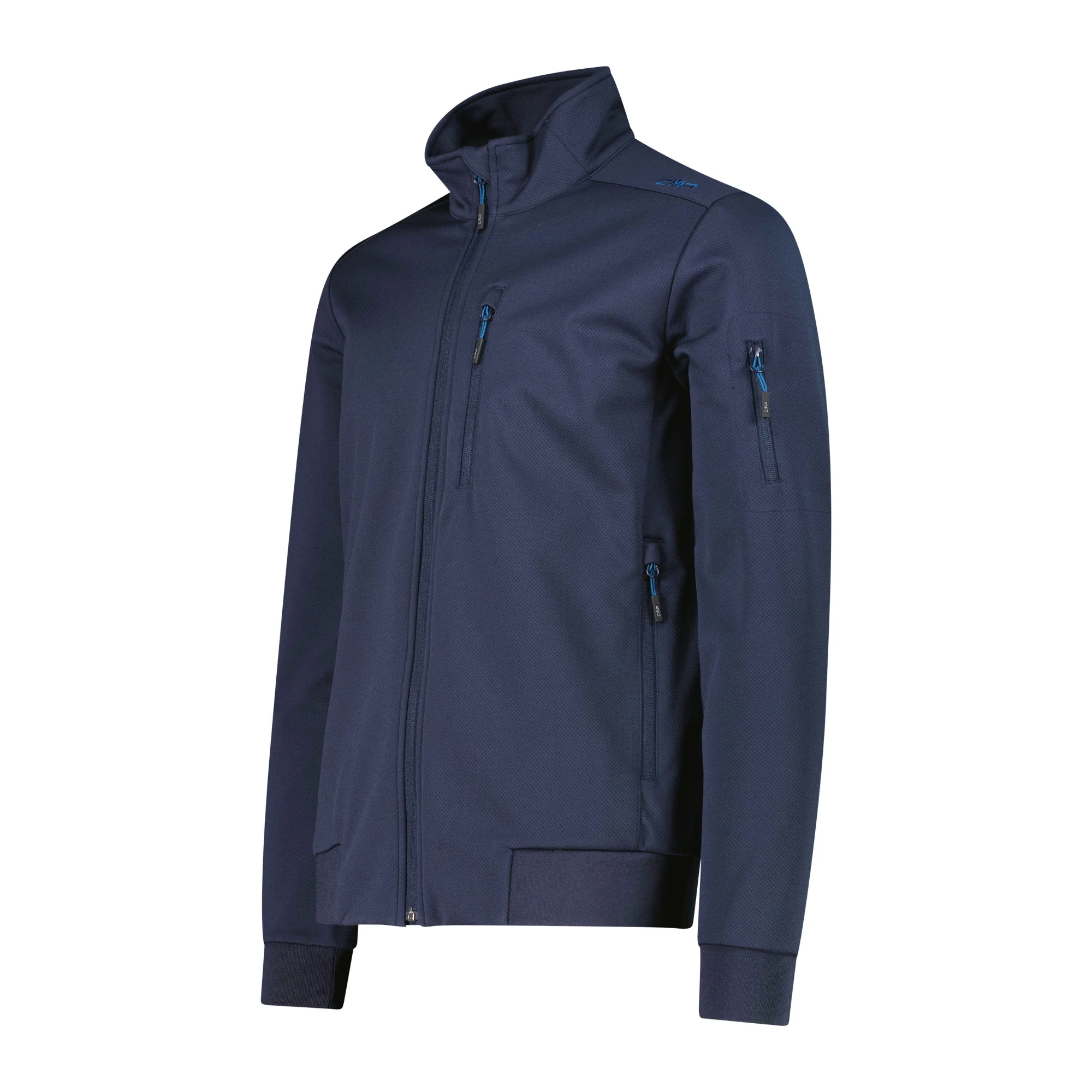 CMP Men's Jacquard Softshell Jacket (Black Blue) - Image 2