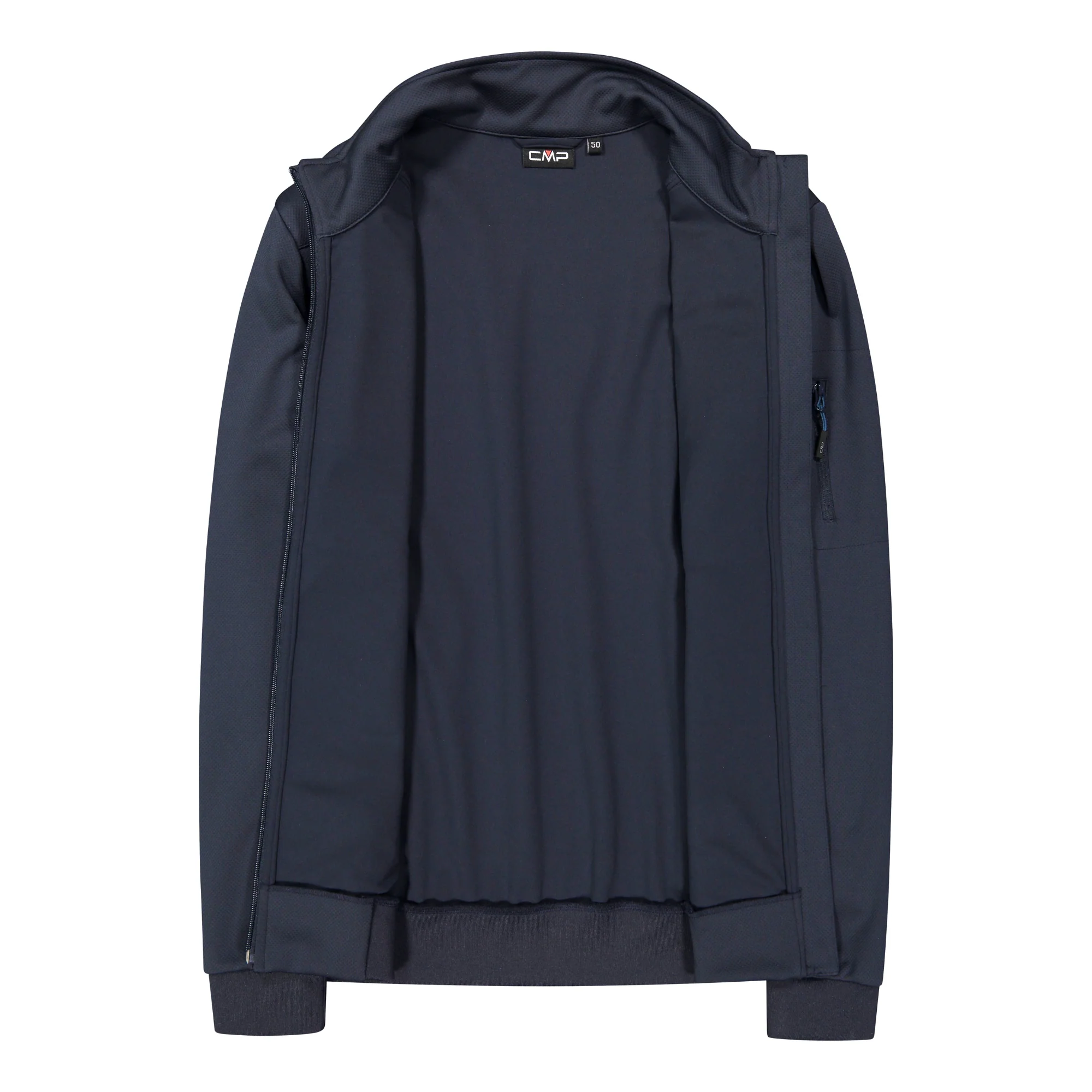 CMP Men's Jacquard Softshell Jacket (Black Blue) - Image 4