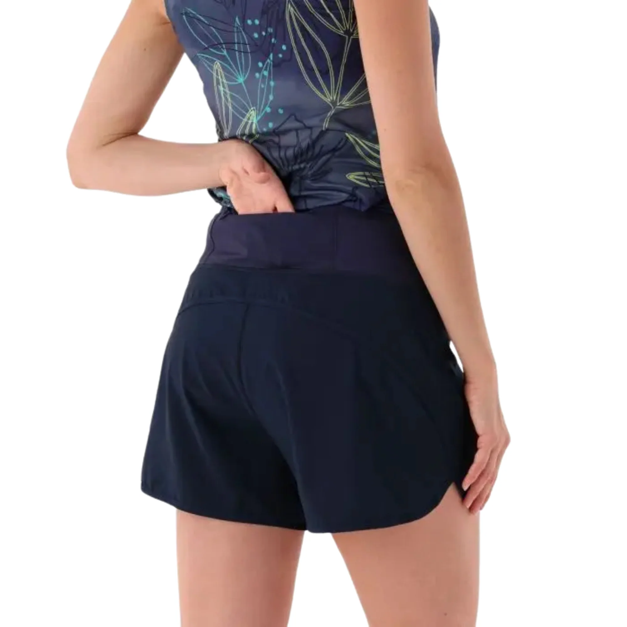 CMP Women's Unlimitech Trail Running 2-in-1 Shorts (3in)(Black/Blue) - Image 8