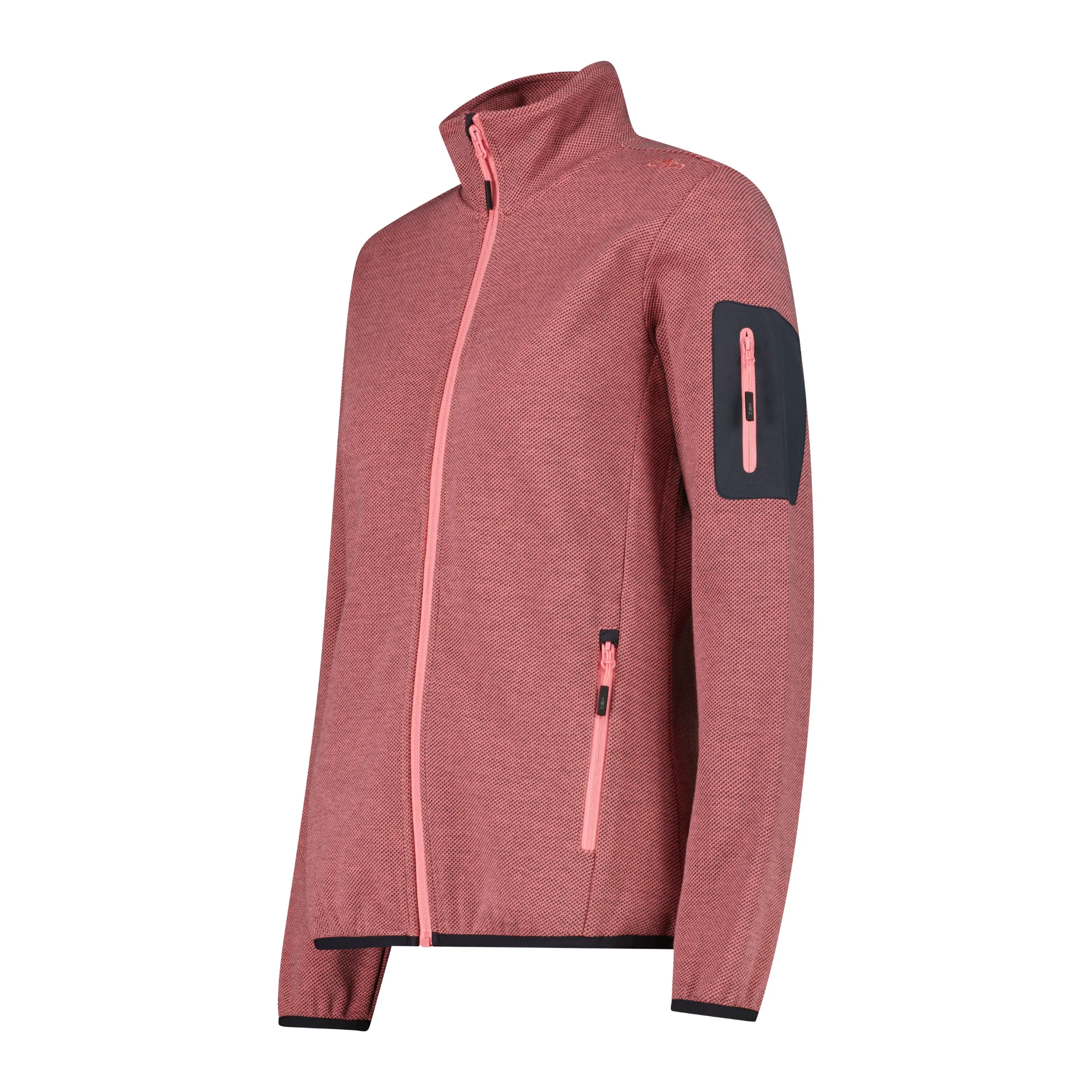 CMP Women's Knit Tech Full Zip Fleece (Coral/Anthracite) - Image 2