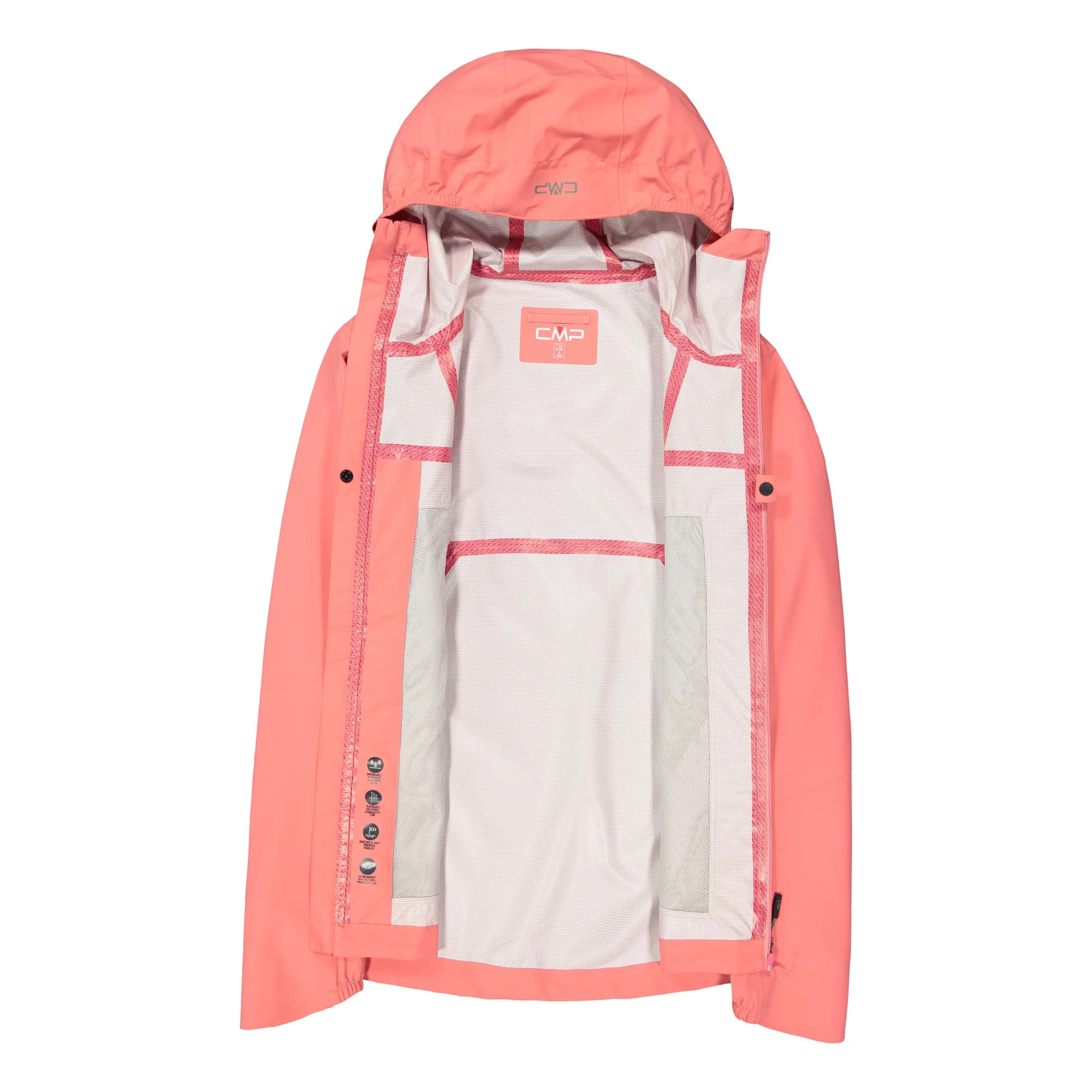 CMP Women's Unlimitech 2.5L Waterproof Jacket (Coral) - Image 4
