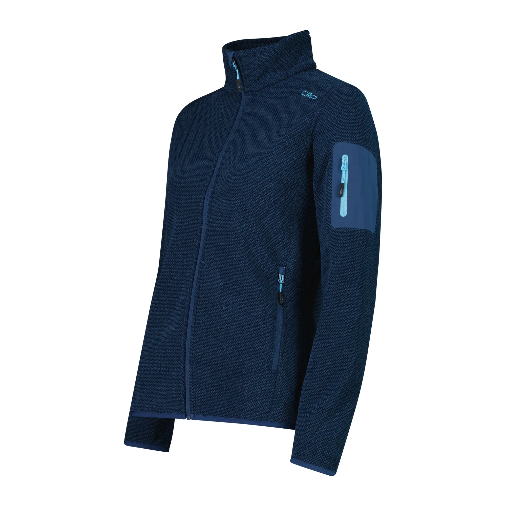 CMP Women's Jacquard Knit-Tech Heavy Full Zip Fleece (Blue Ink/Lighter) - Image 2