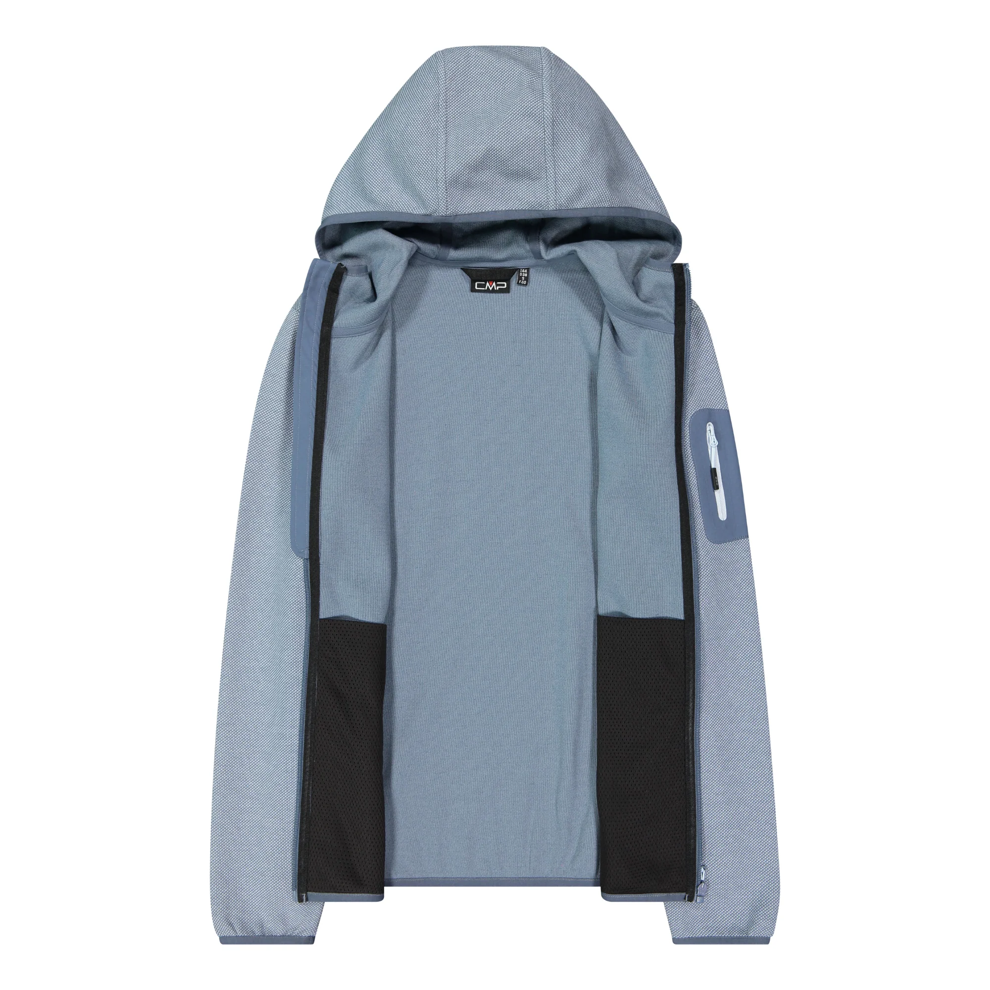CMP Women's Knit Tech Hooded Full Zip Fleece (Space/Sky Blue) - Image 4