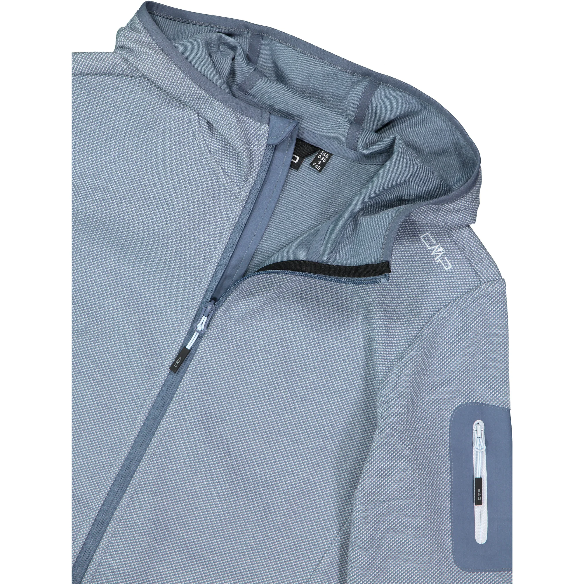 CMP Women's Knit Tech Hooded Full Zip Fleece (Space/Sky Blue) - Image 5