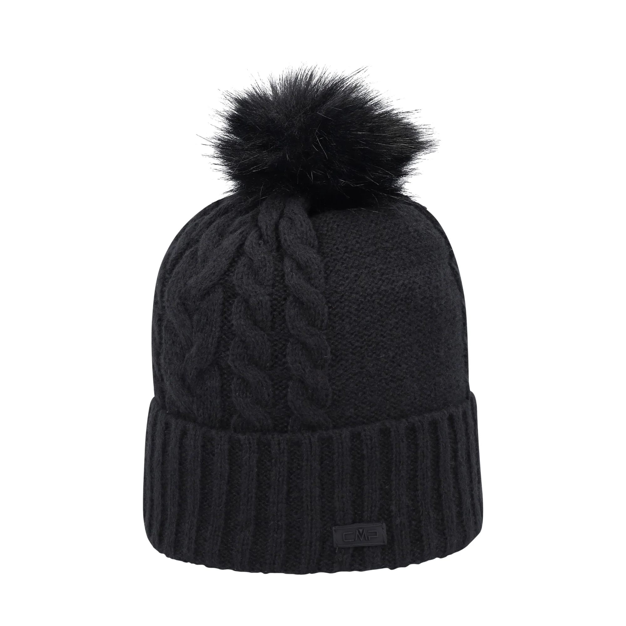 CMP Women’s Cable Knitted Beanie Hat (Nero)