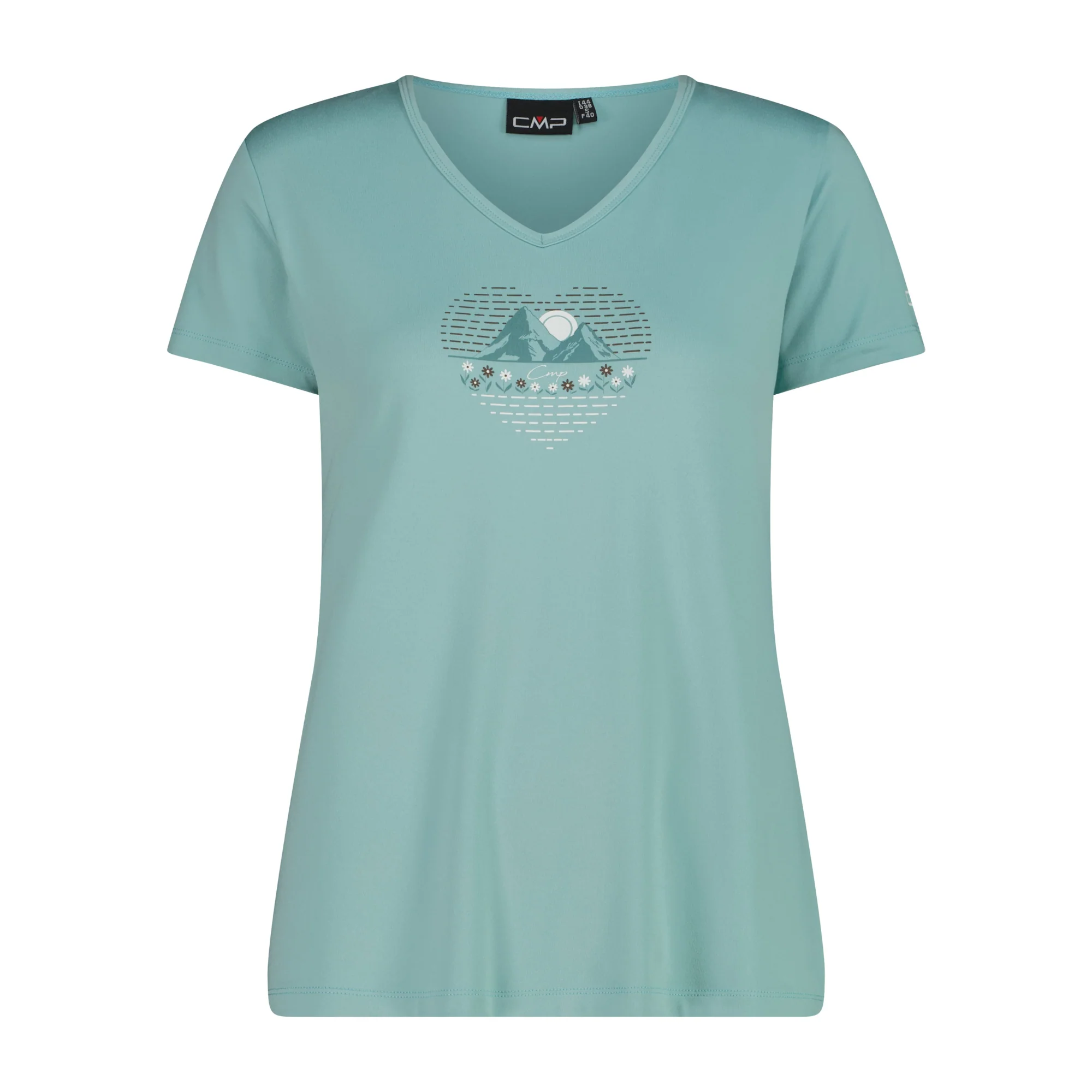 CMP Women's Printed Short Sleeve Technical Tee (Lagoon)