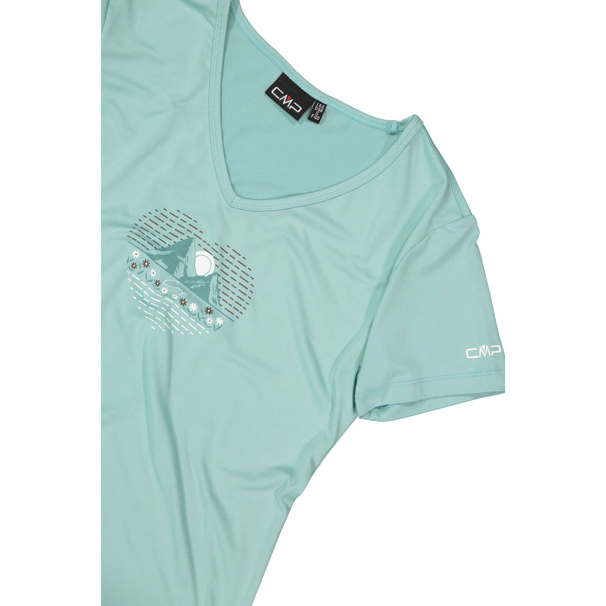 CMP Women's Printed Short Sleeve Technical Tee (Lagoon) - Image 4