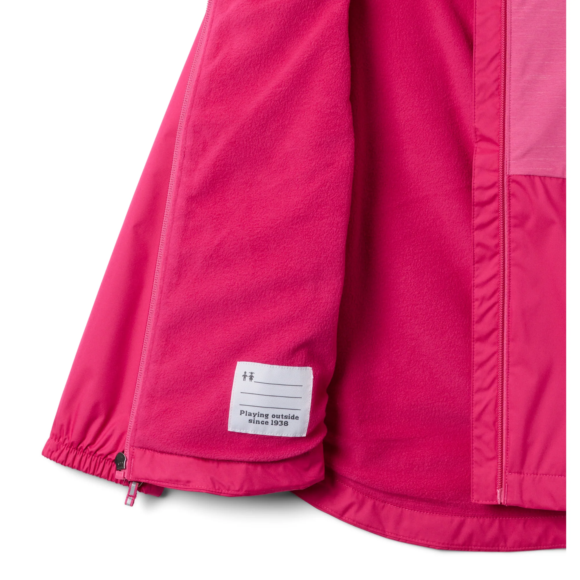 Columbia Kids Rainy Trails III Fleece Lined Waterproof Jacket (Guava Pink/Pink Ice) - Image 3