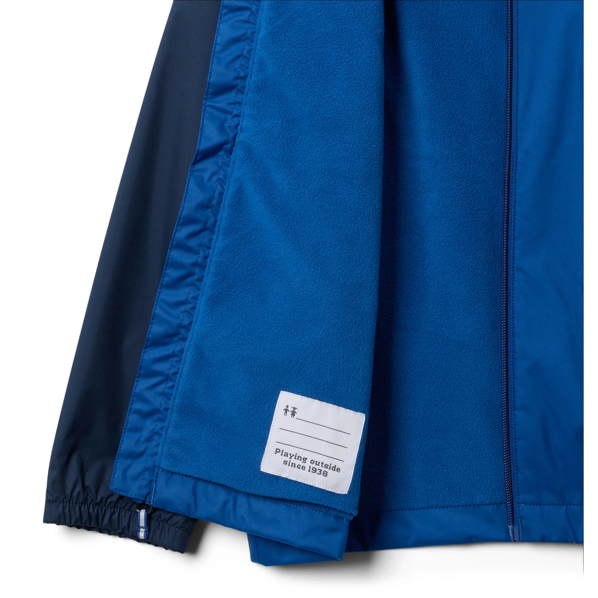 Columbia Kids Rainy Trails III Fleece Lined Waterproof Jacket (Mountain Blue/Collegiate Navy) - Image 3