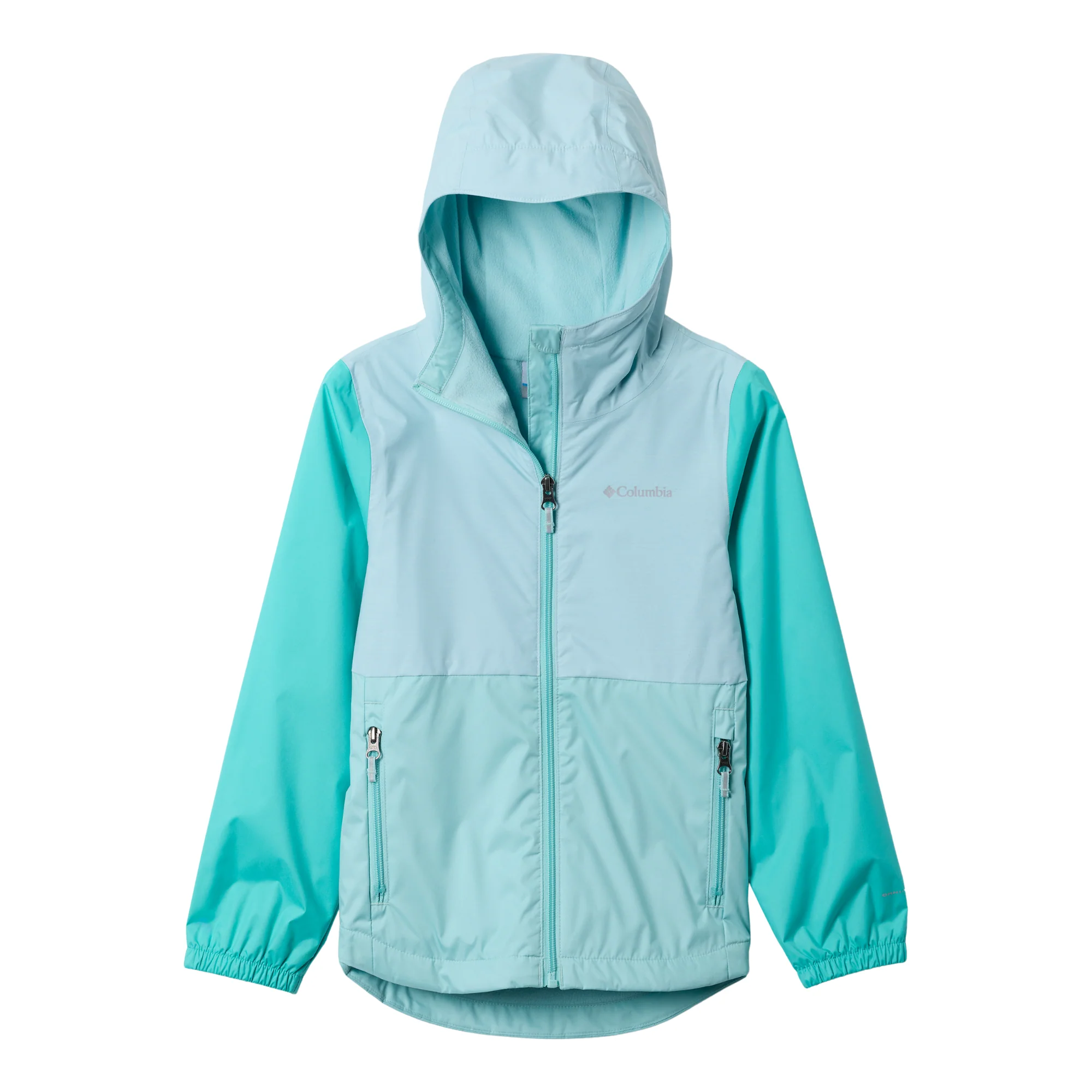 Columbia Kids Rainy Trails III Fleece Lined Waterproof Jacket (Spray/Marine Light/Dolphin)