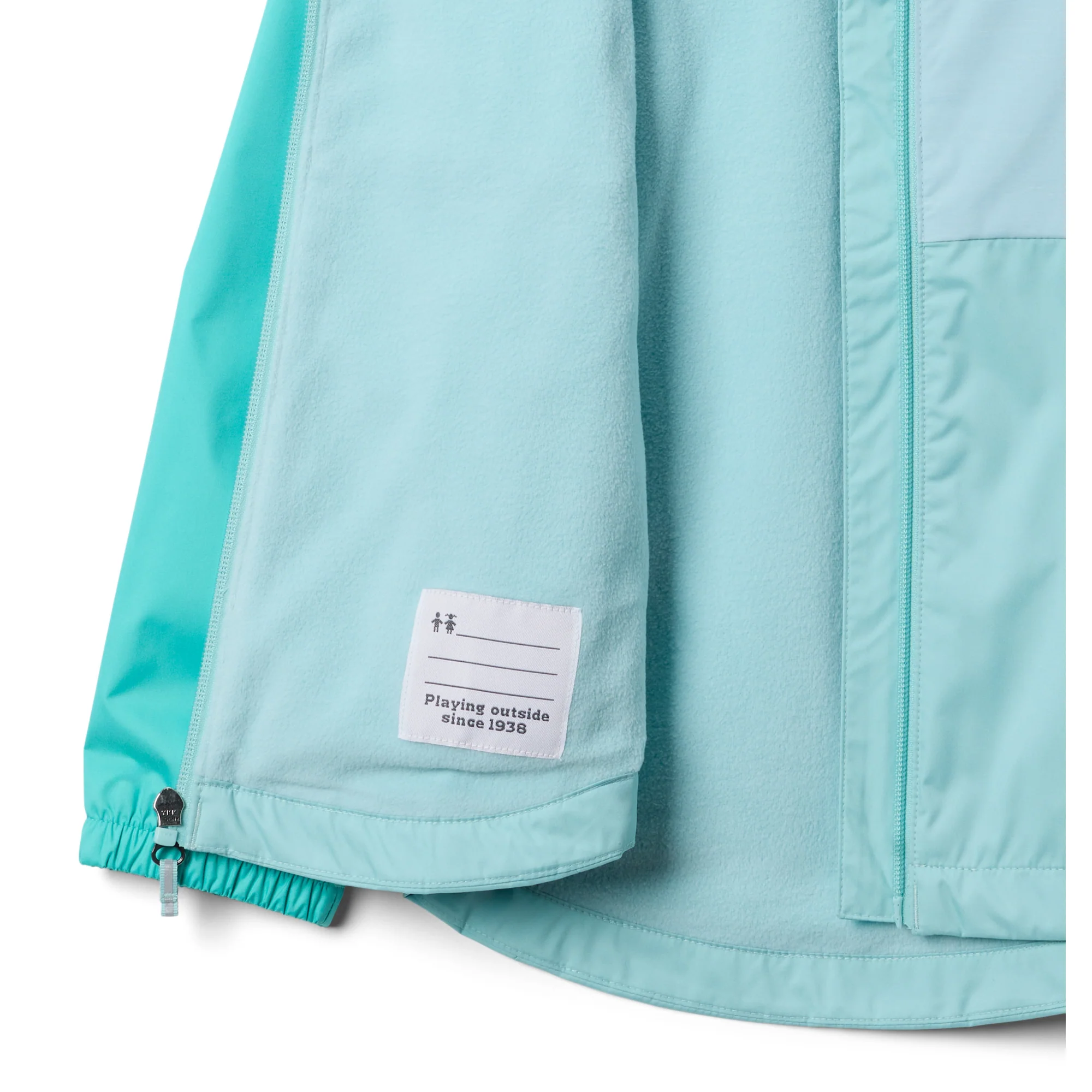 Columbia Kids Rainy Trails III Fleece Lined Waterproof Jacket (Spray/Marine Light/Dolphin) - Image 3
