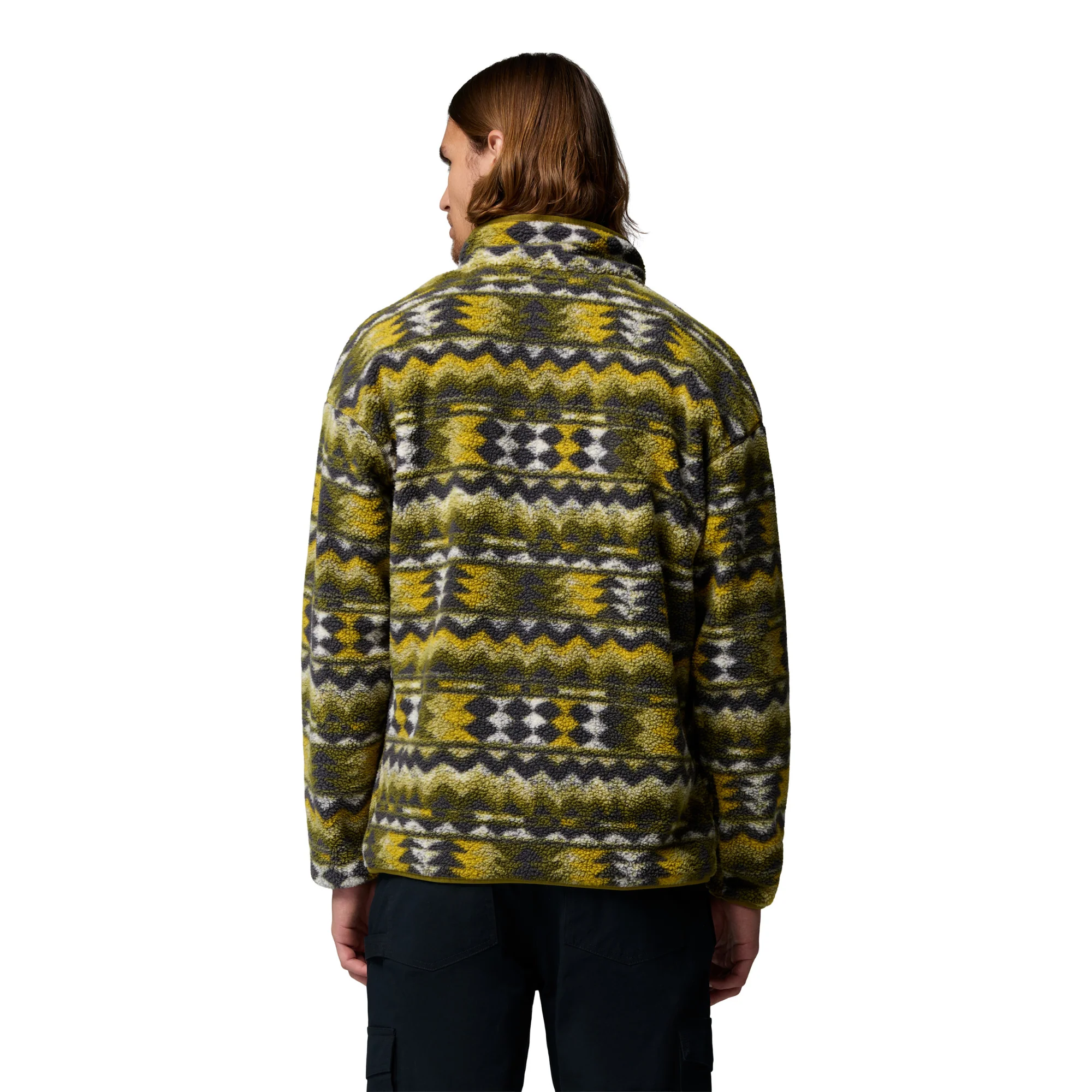 Columbia Men's Helvetia II Printed Half Snap Fleece Top (Mossy Green/Retrotree) - Image 3