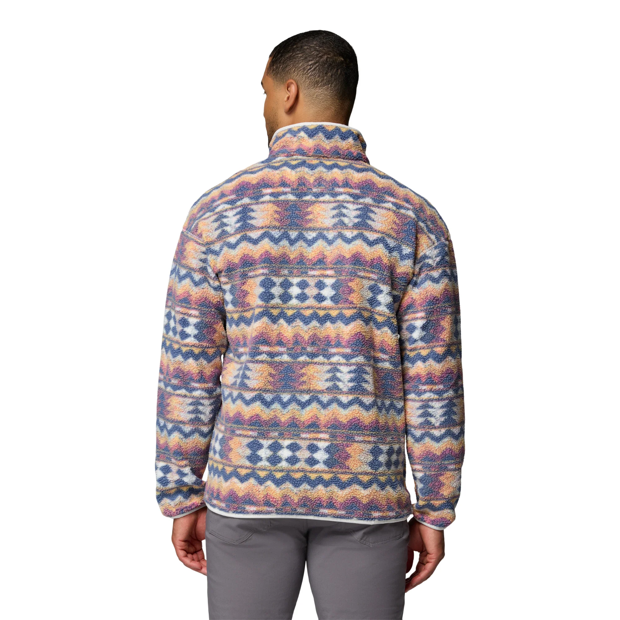 Columbia Men's Helvetia II Printed Half Snap Fleece Top (Sea Salt/Retrotree) - Image 3
