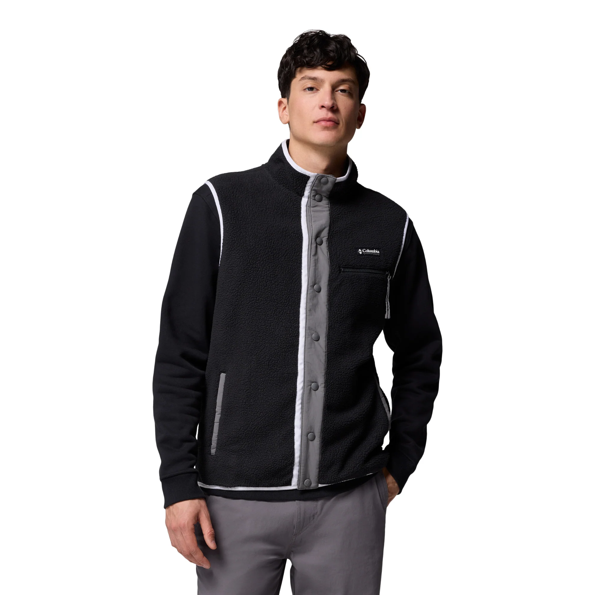 Columbia Men's Helvetia II Full Snap Fleece Vest (Black)