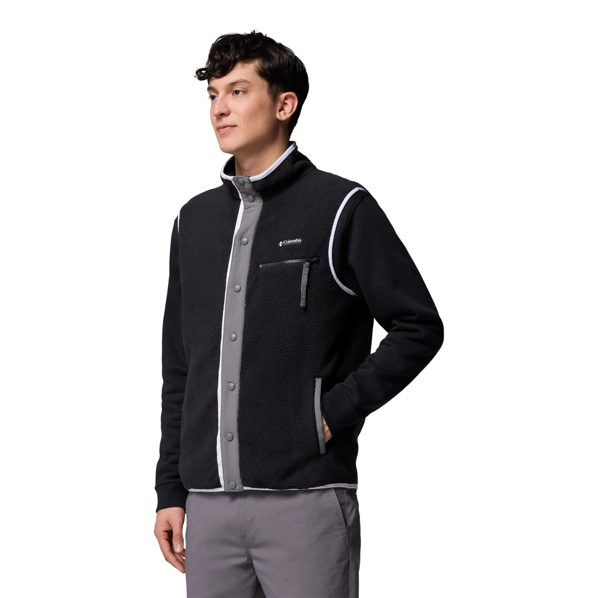 Columbia Men's Helvetia II Full Snap Fleece Vest (Black) - Image 2