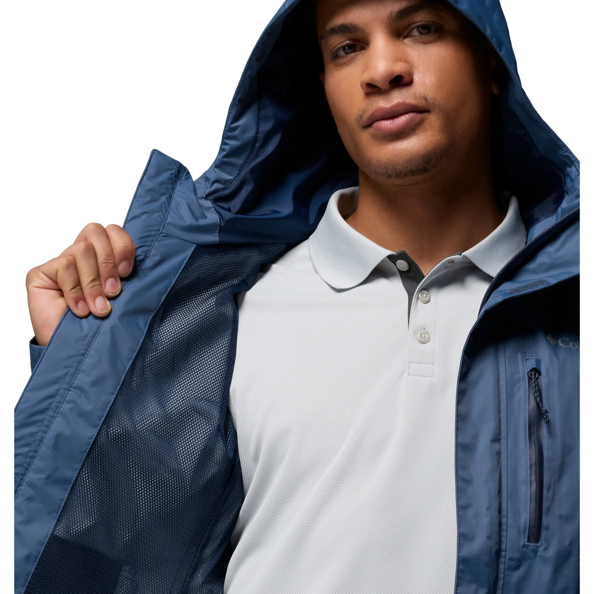Columbia Men's Pouring Adventure III Packable Waterproof Jacket (Dark Mountain) - Image 7