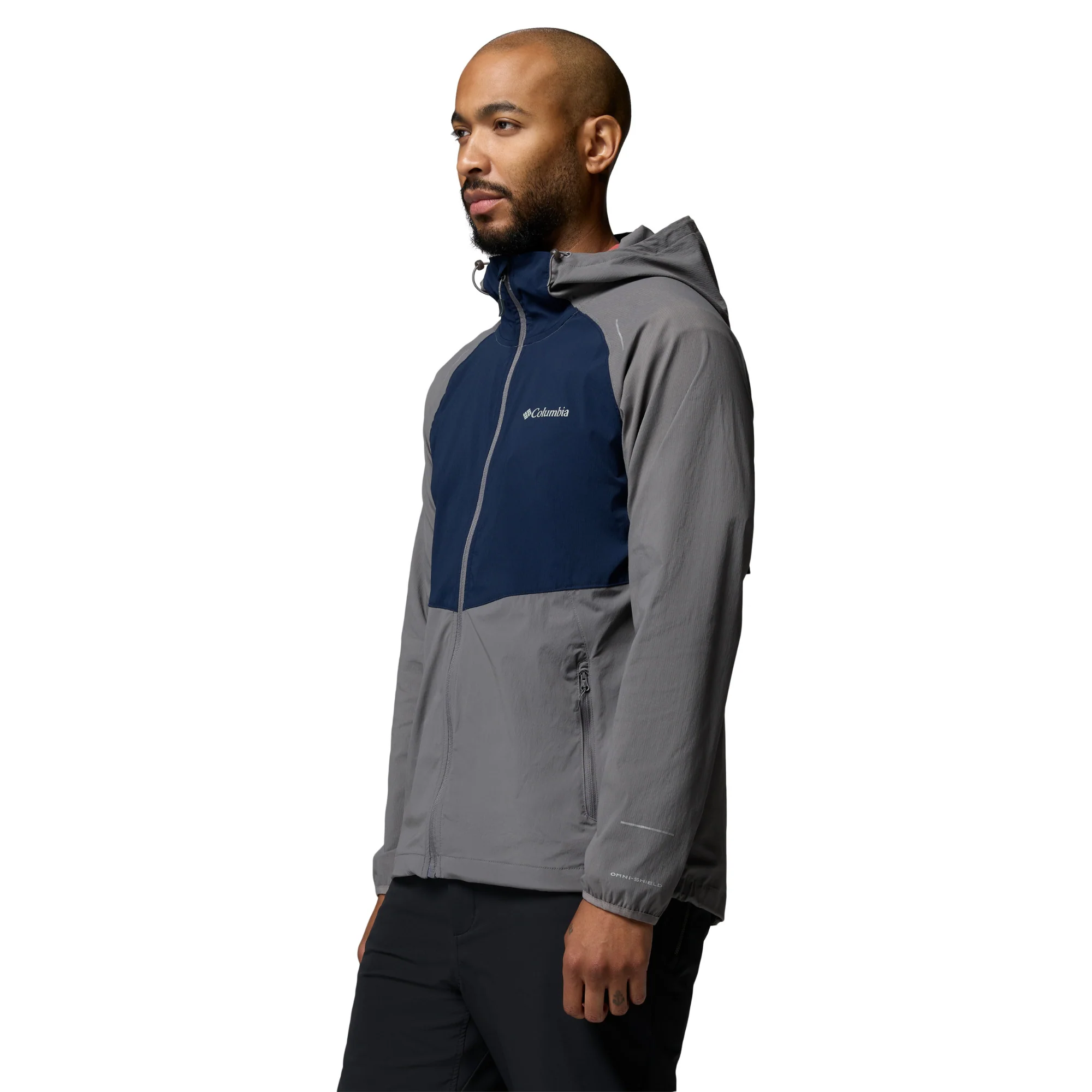 Columbia Men's Columbia Tech II Wind Softshell Jacket (City Grey/Collegiate Navy) - Image 2