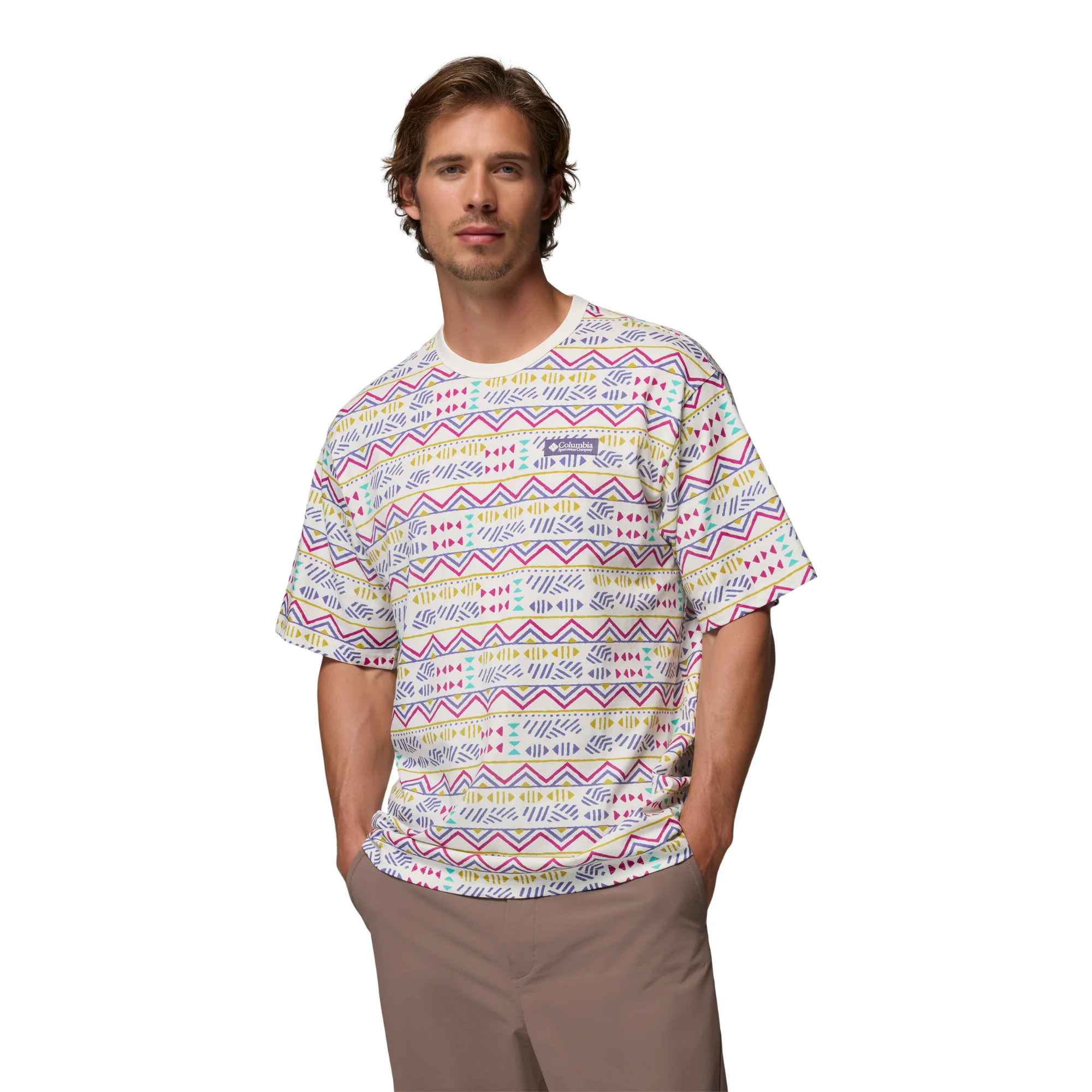 Columbia Men's CSC Heavyweight Printed Short Sleeve Tee (Sea Salt/Horizons)