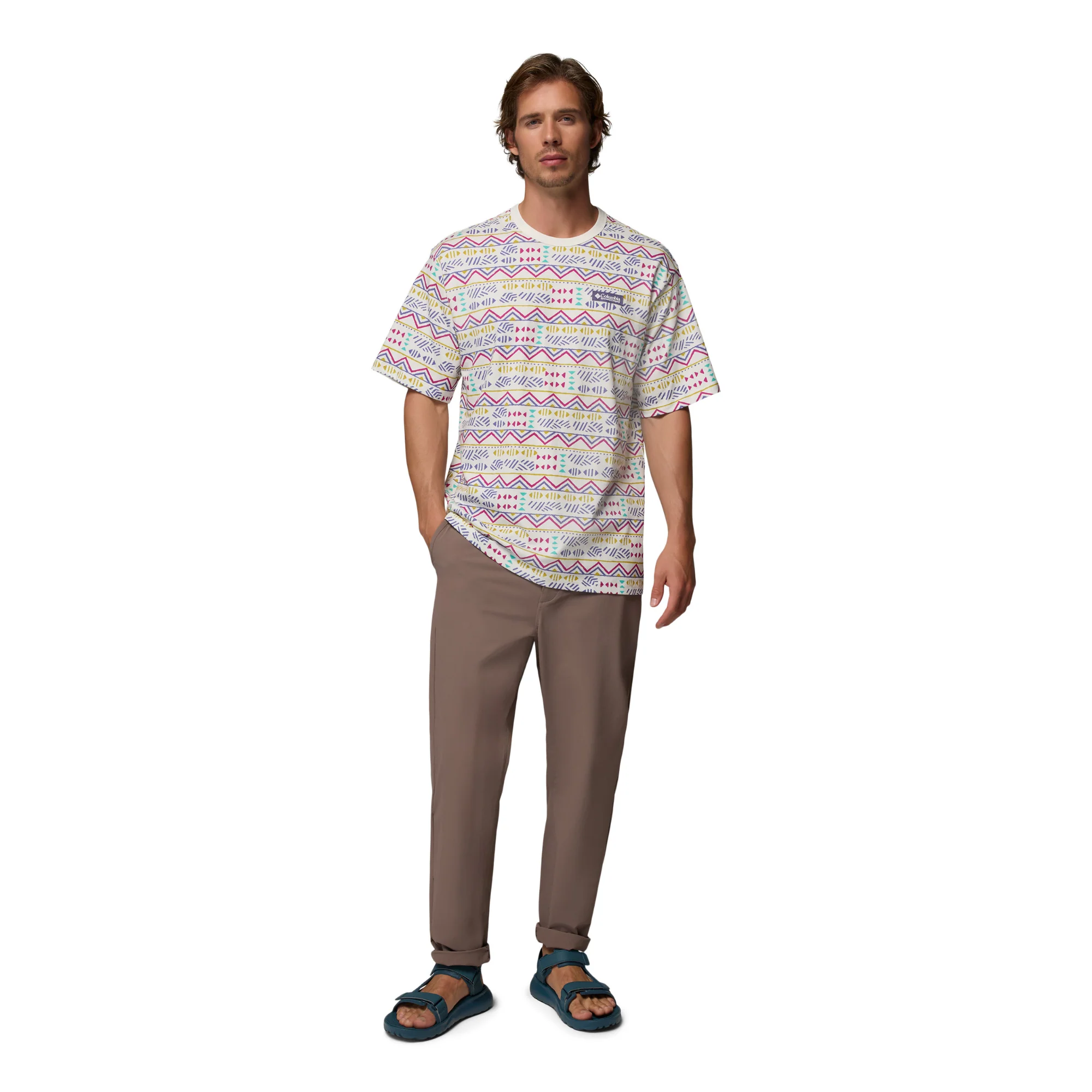 Columbia Men's CSC Heavyweight Printed Short Sleeve Tee (Sea Salt/Horizons) - Image 5