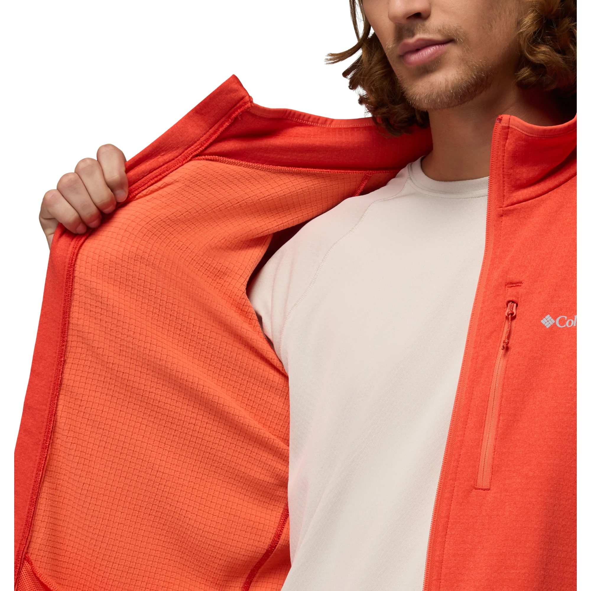 Columbia Men's Essential Hike Grid Full Zip Fleece (Super Sonic/Zing) - Image 6