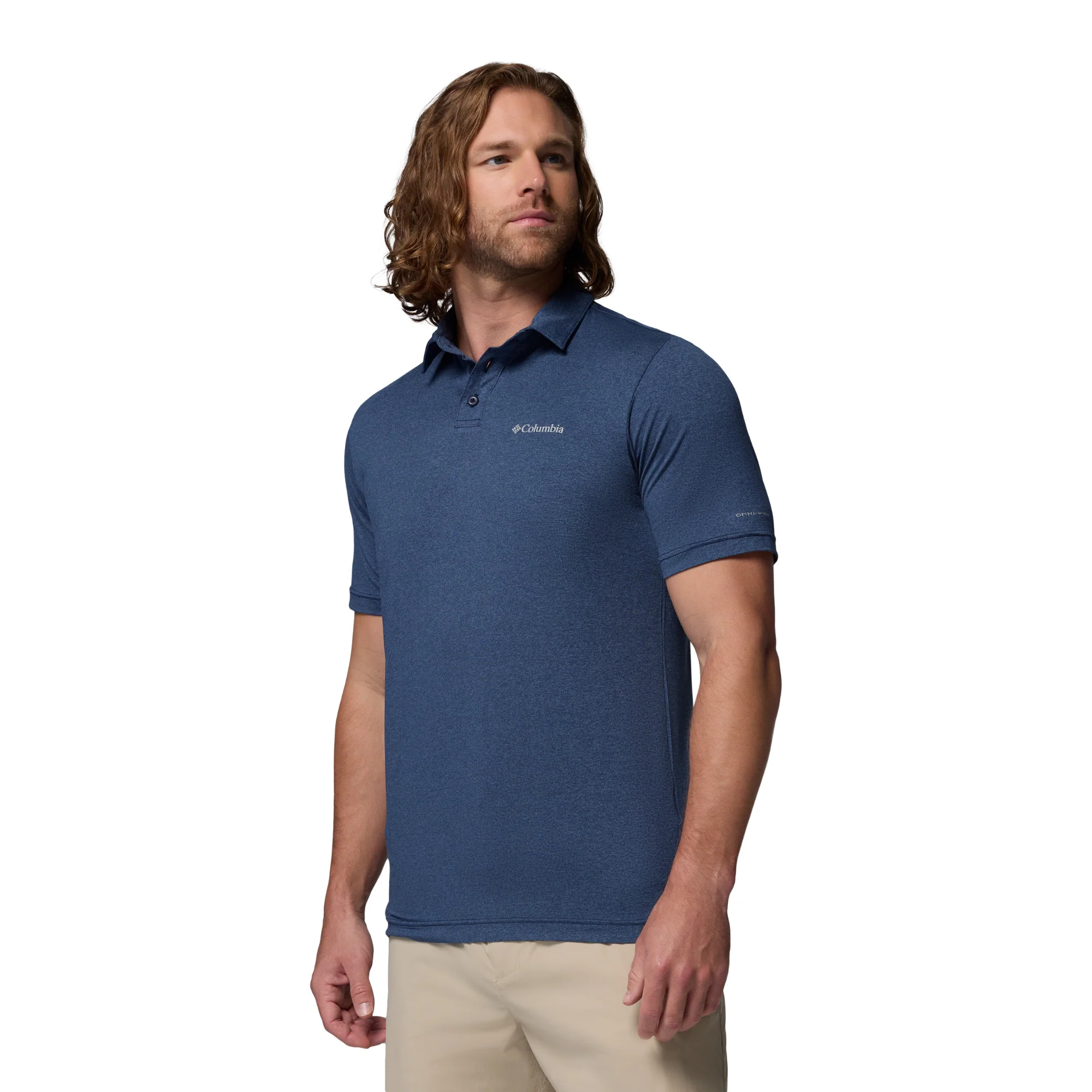 Columbia Men's Parsons Point Technical Polo Shirt (Collegiate Navy/Heather/Mountain Blue) - Image 3