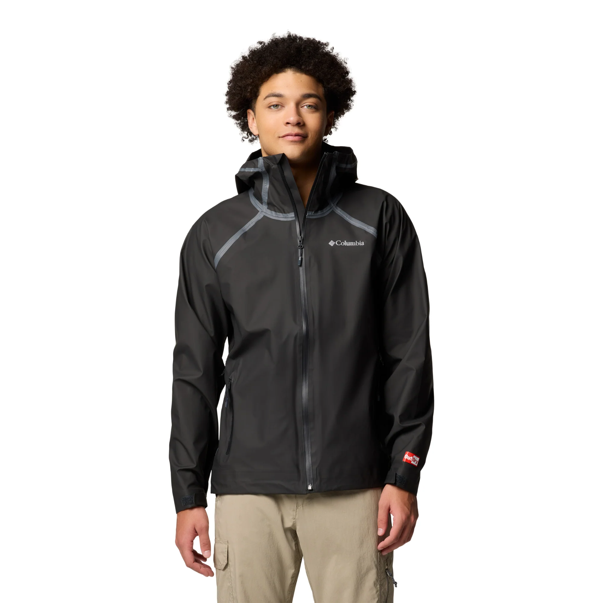 Columbia Men's Reign No Shine Outdry Extreme Waterproof Jacket (Black)