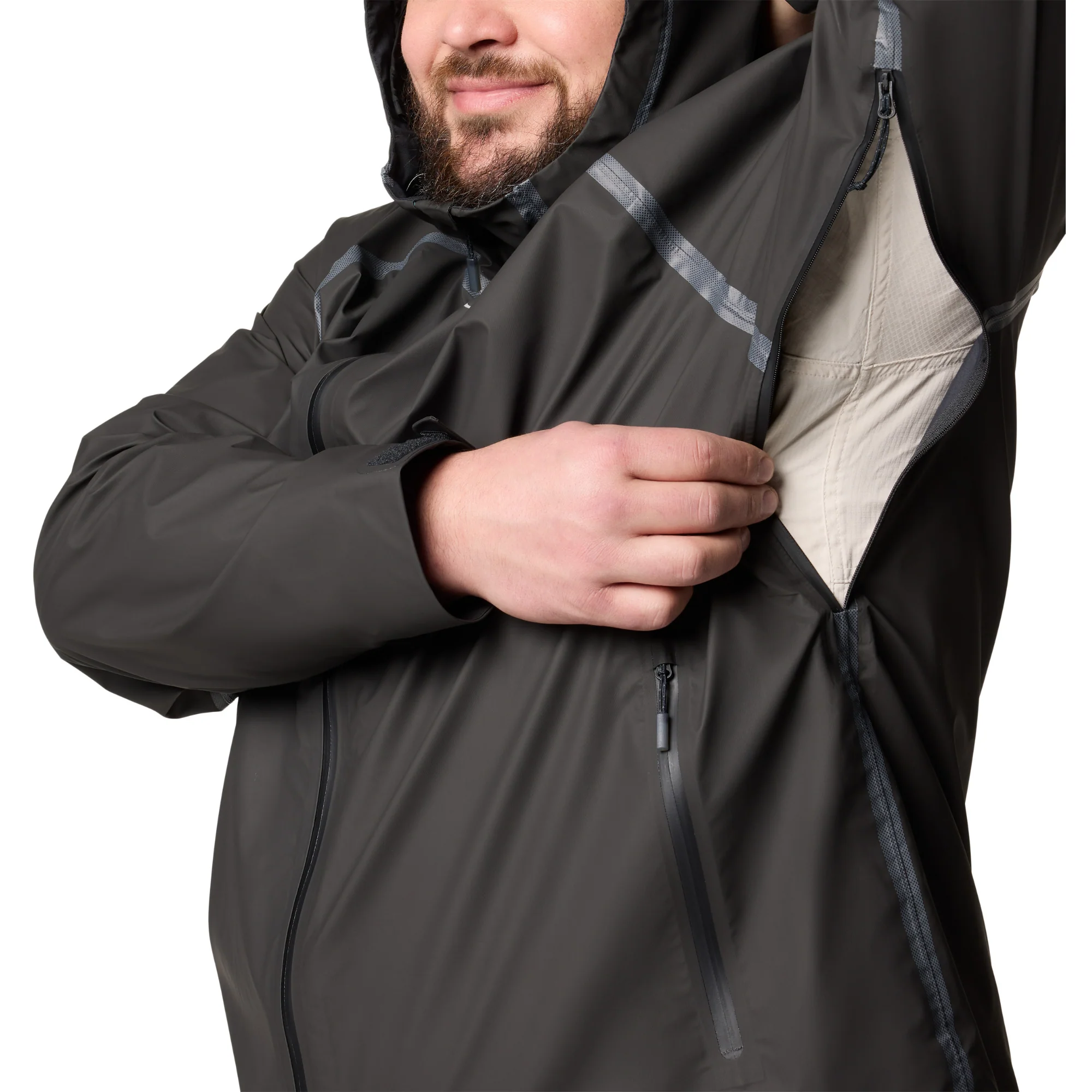 Columbia Men's Reign No Shine Outdry Extreme Waterproof Jacket (Black) - Image 10