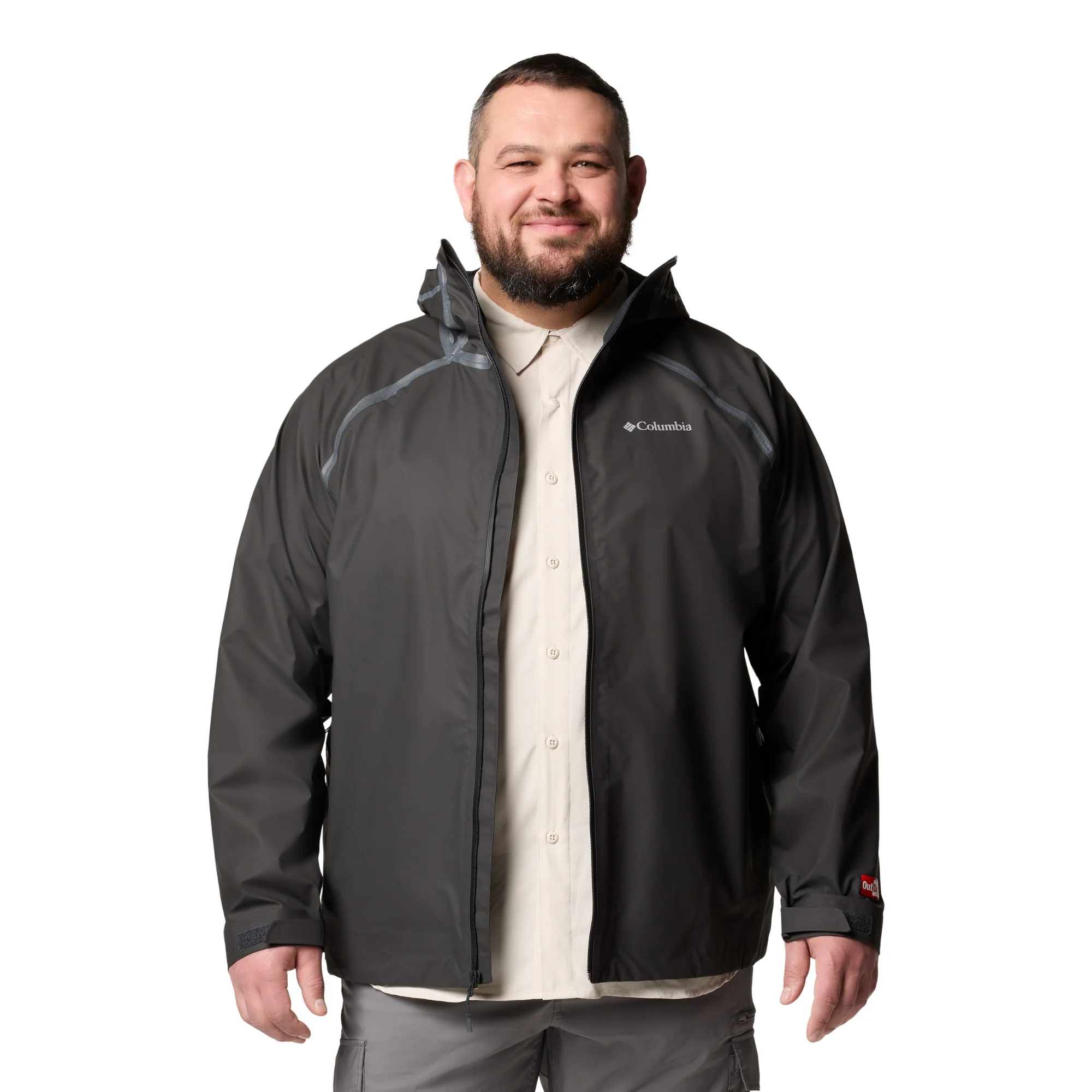 Columbia Men's Reign No Shine Outdry Extreme Waterproof Jacket (Black) - Image 6
