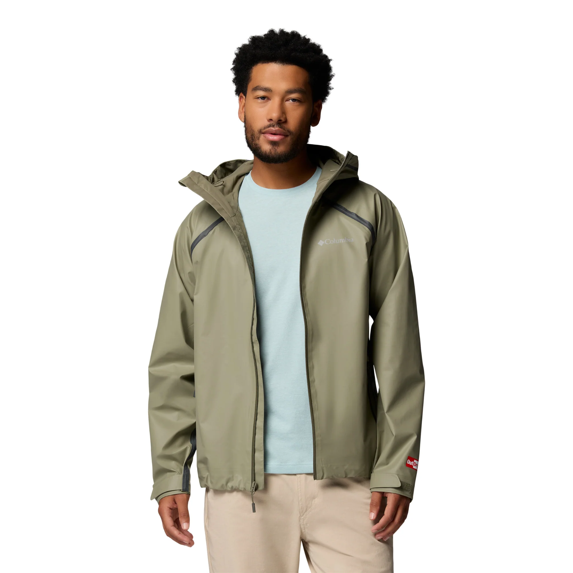 Columbia Men's Reign No Shine Outdry Extreme Waterproof Jacket (Stone Green) - Image 3