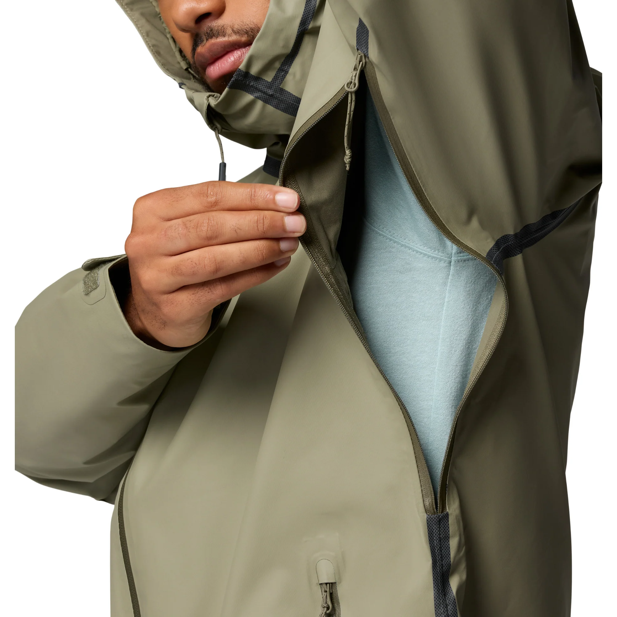 Columbia Men's Reign No Shine Outdry Extreme Waterproof Jacket (Stone Green) - Image 7