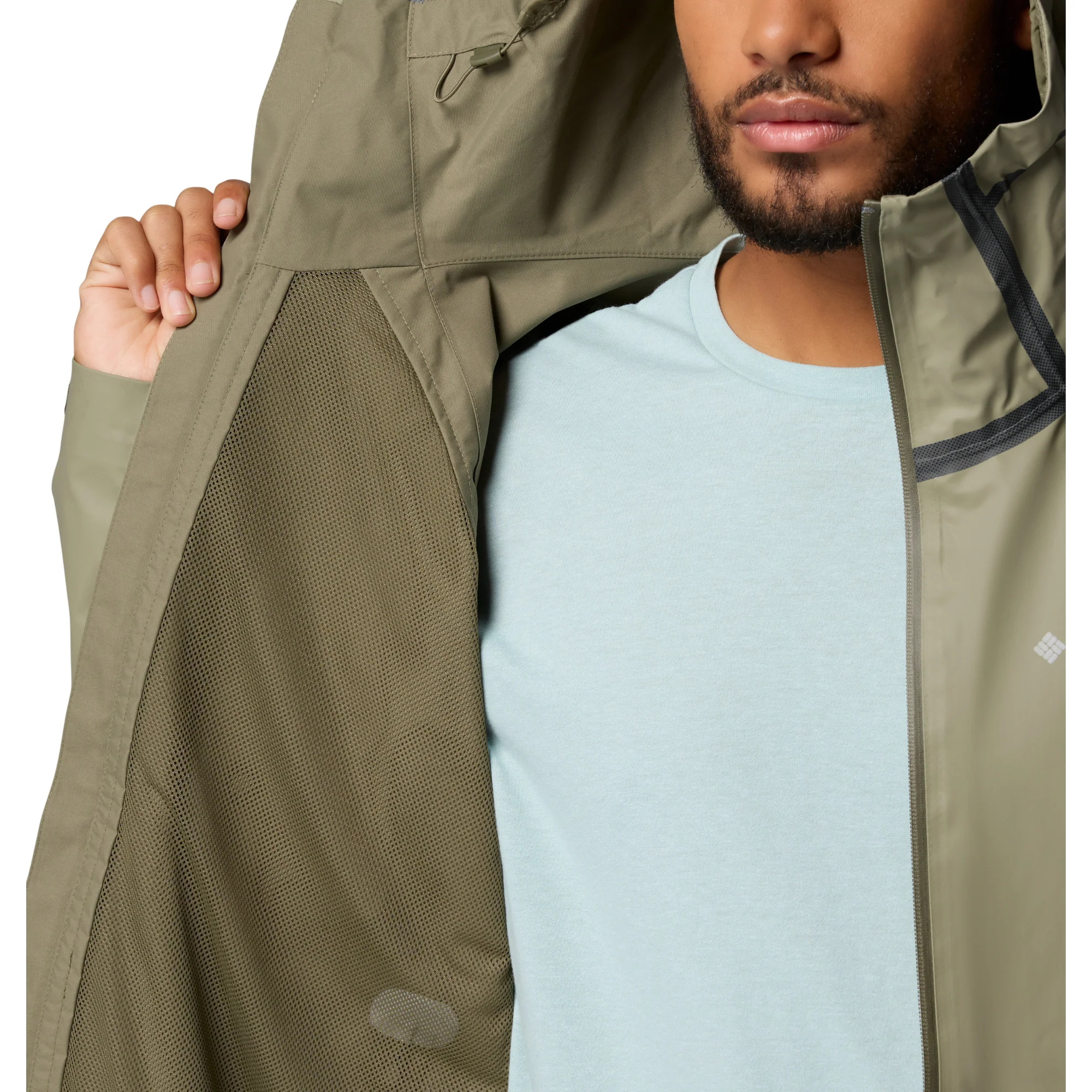Columbia Men's Reign No Shine Outdry Extreme Waterproof Jacket (Stone Green) - Image 9