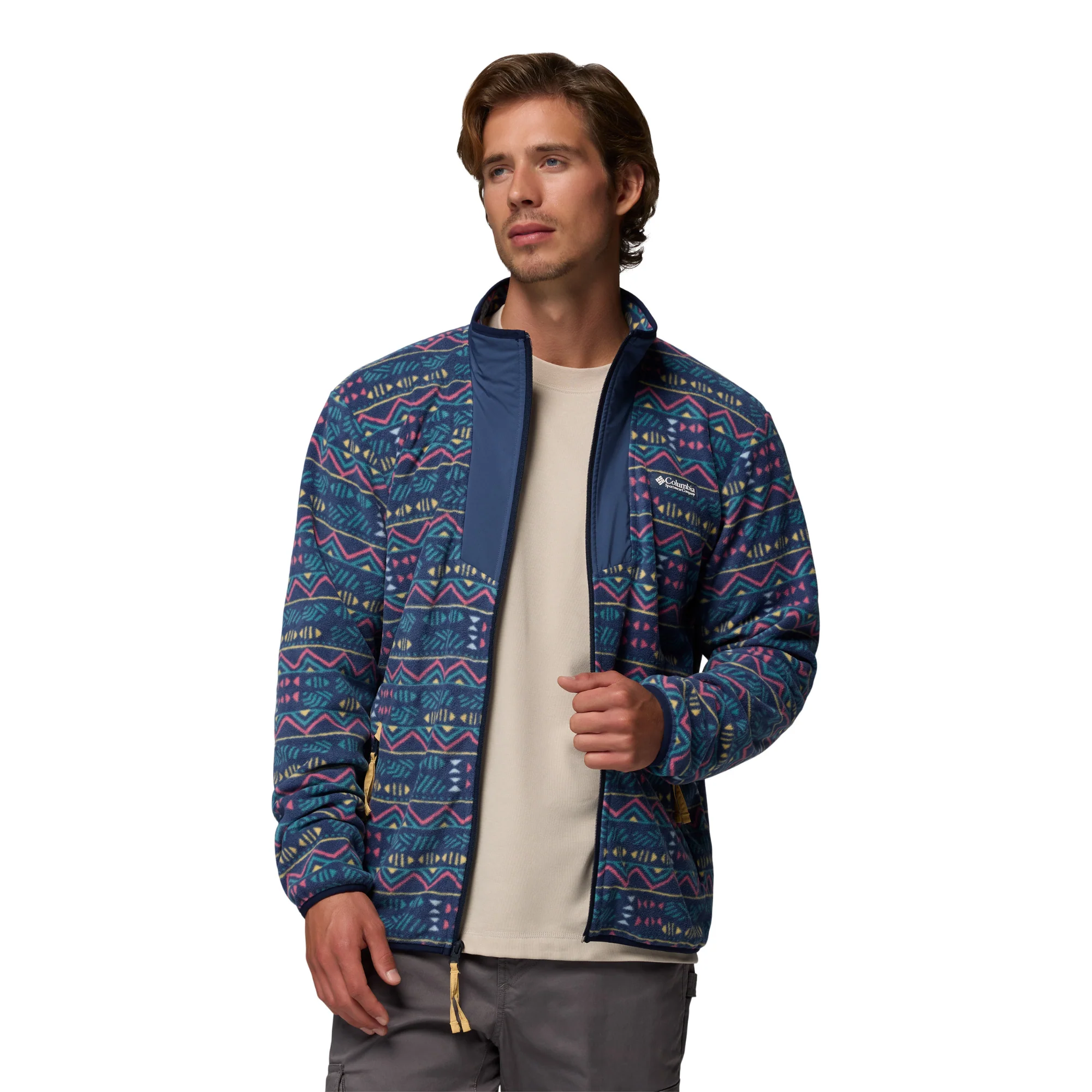 Columbia Men's Sequoia Grove Printed Full Zip Fleece (Dark Mountain/Horizons) - Image 4