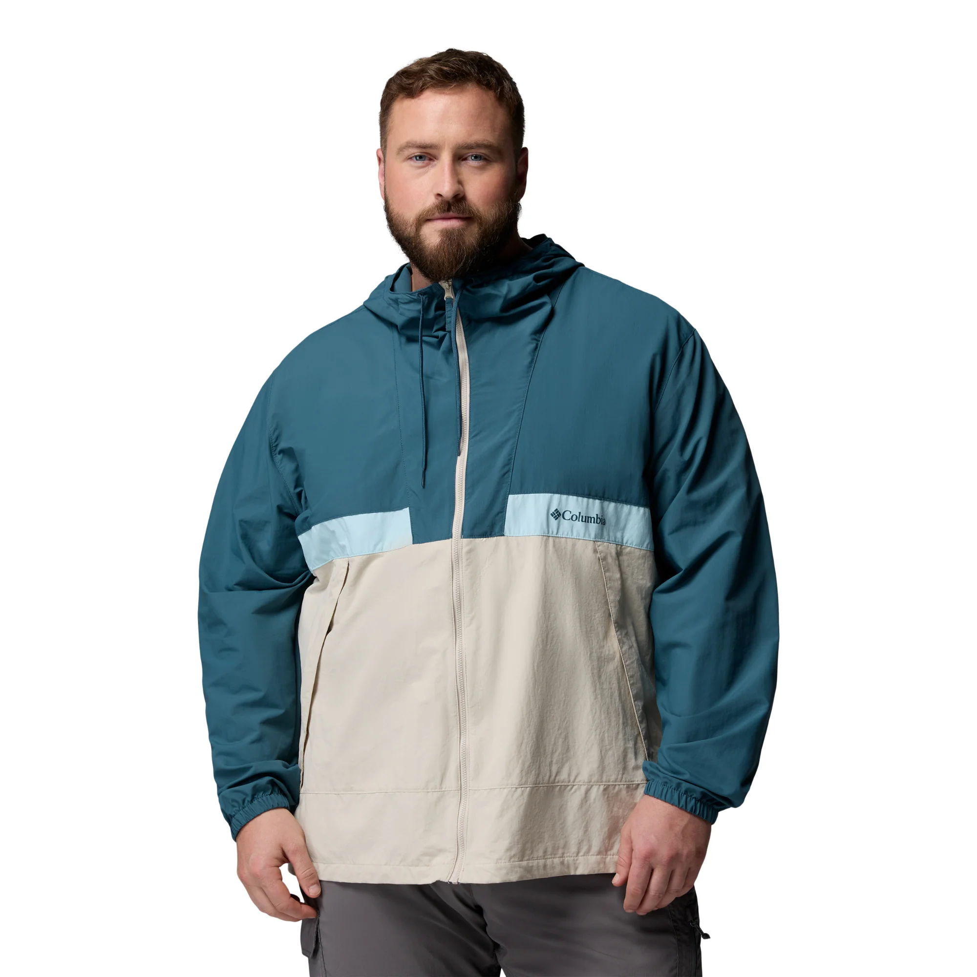 Columbia Men's Spire Valley Hooded UPF50 Windbreaker (Everblue/Dark Stone/Marine Light) - Image 2