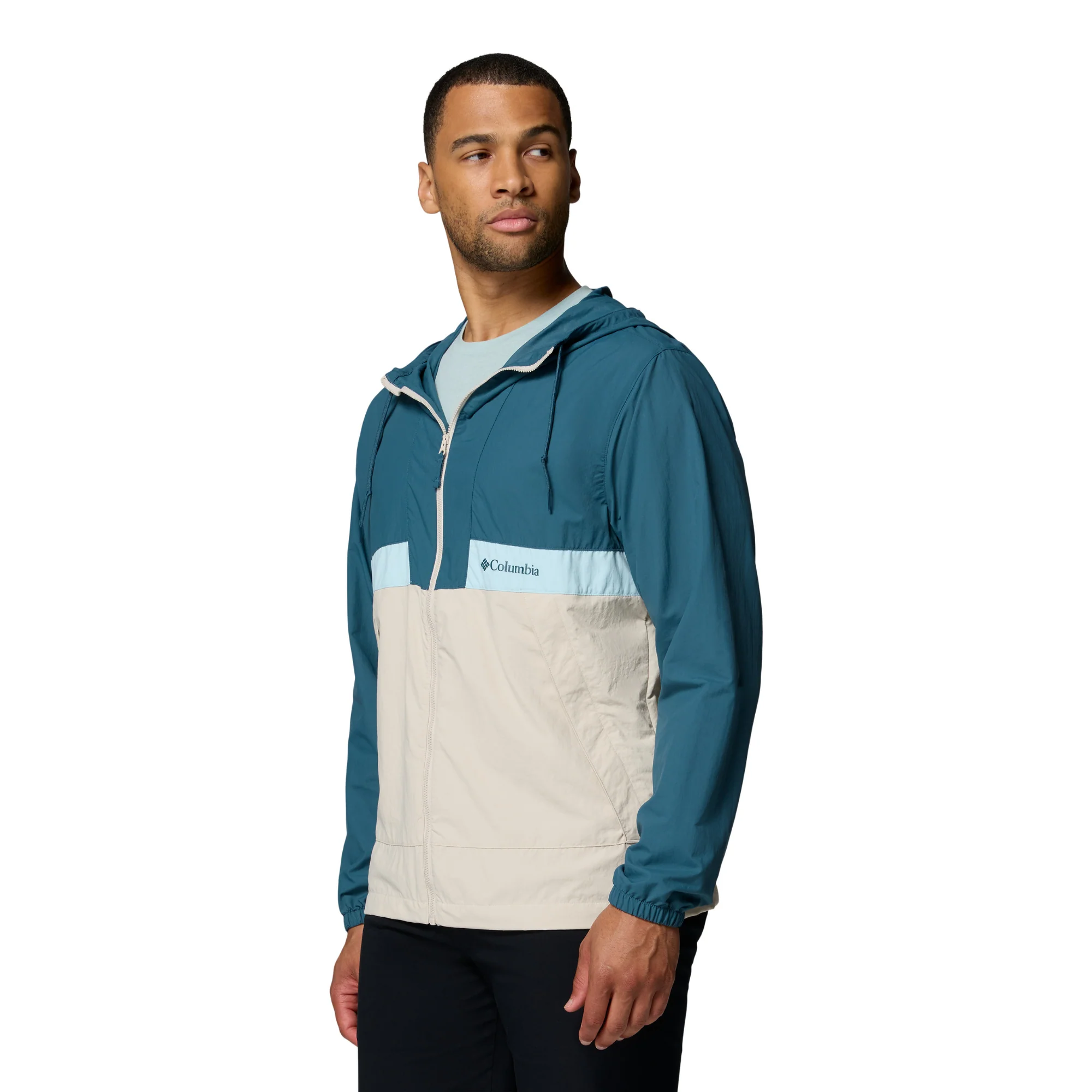 Columbia Men's Spire Valley Hooded UPF50 Windbreaker (Everblue/Dark Stone/Marine Light) - Image 3