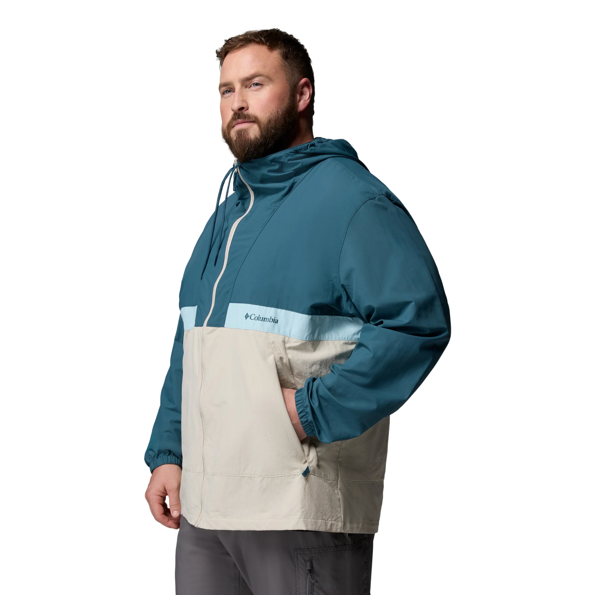 Columbia Men's Spire Valley Hooded UPF50 Windbreaker (Everblue/Dark Stone/Marine Light) - Image 4