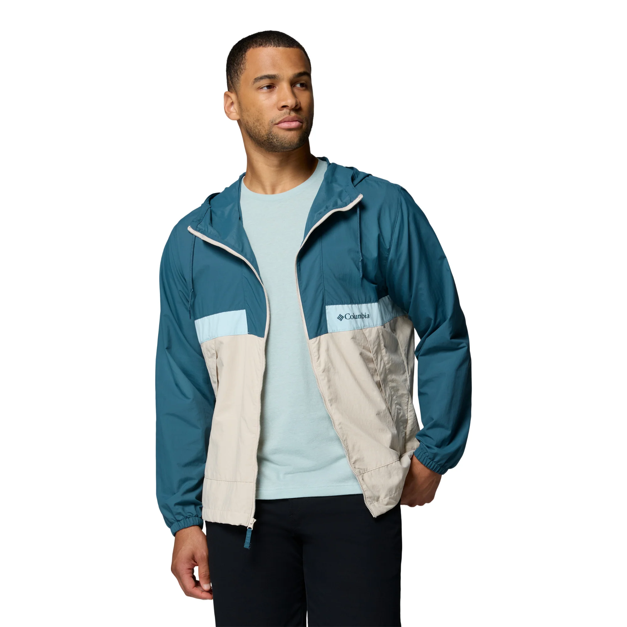 Columbia Men's Spire Valley Hooded UPF50 Windbreaker (Everblue/Dark Stone/Marine Light) - Image 7