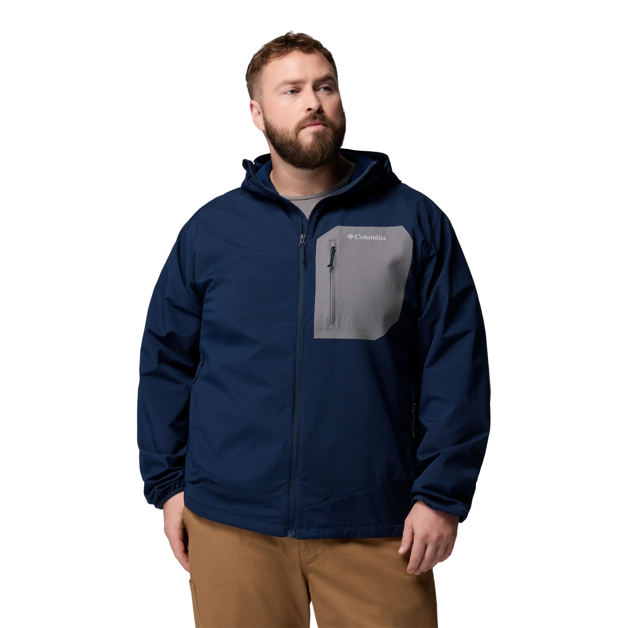 Columbia Men's Tall Heights III Hooded Softshell Jacket (Collegiate Navy/City Grey) - Image 2