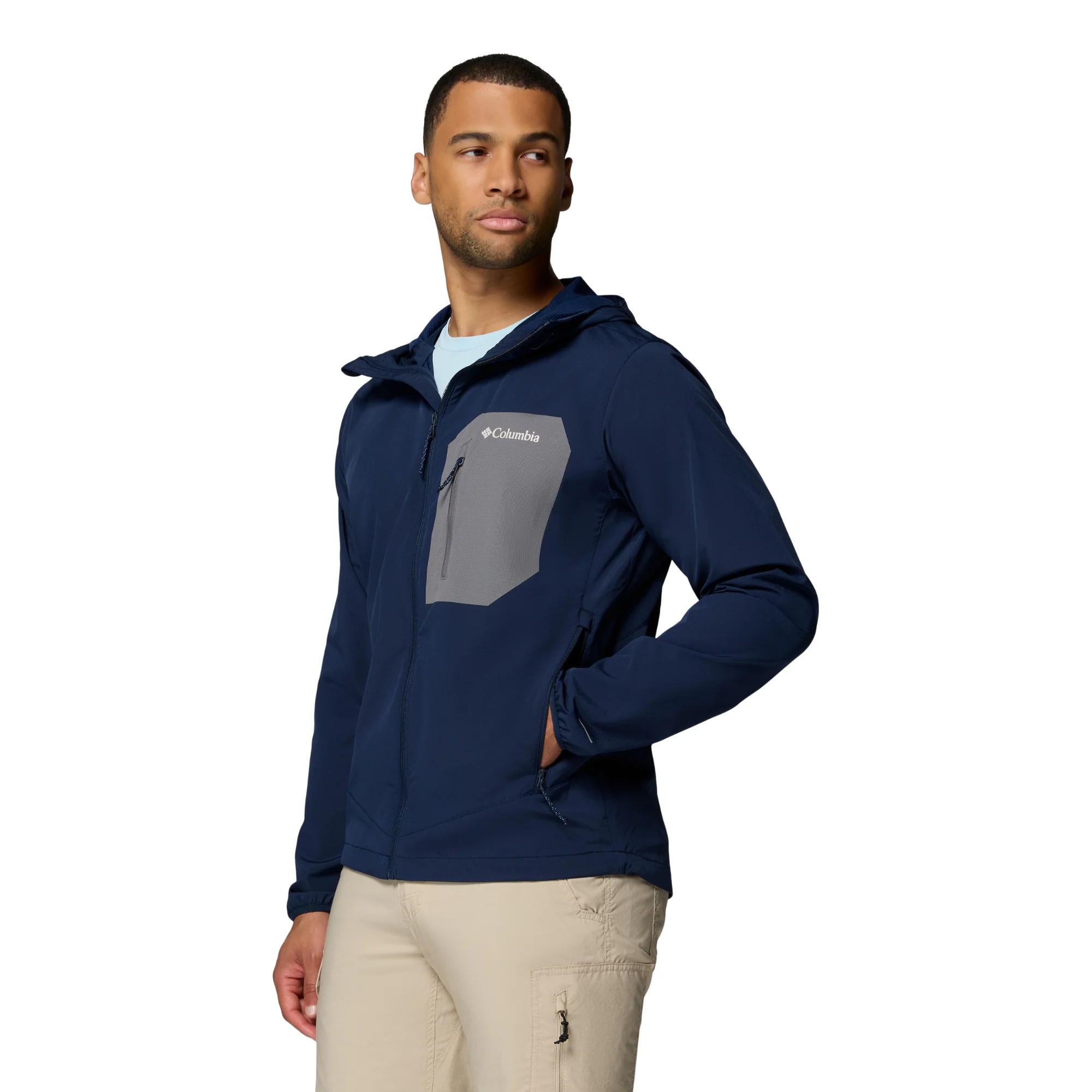 Columbia Men's Tall Heights III Hooded Softshell Jacket (Collegiate Navy/City Grey) - Image 3