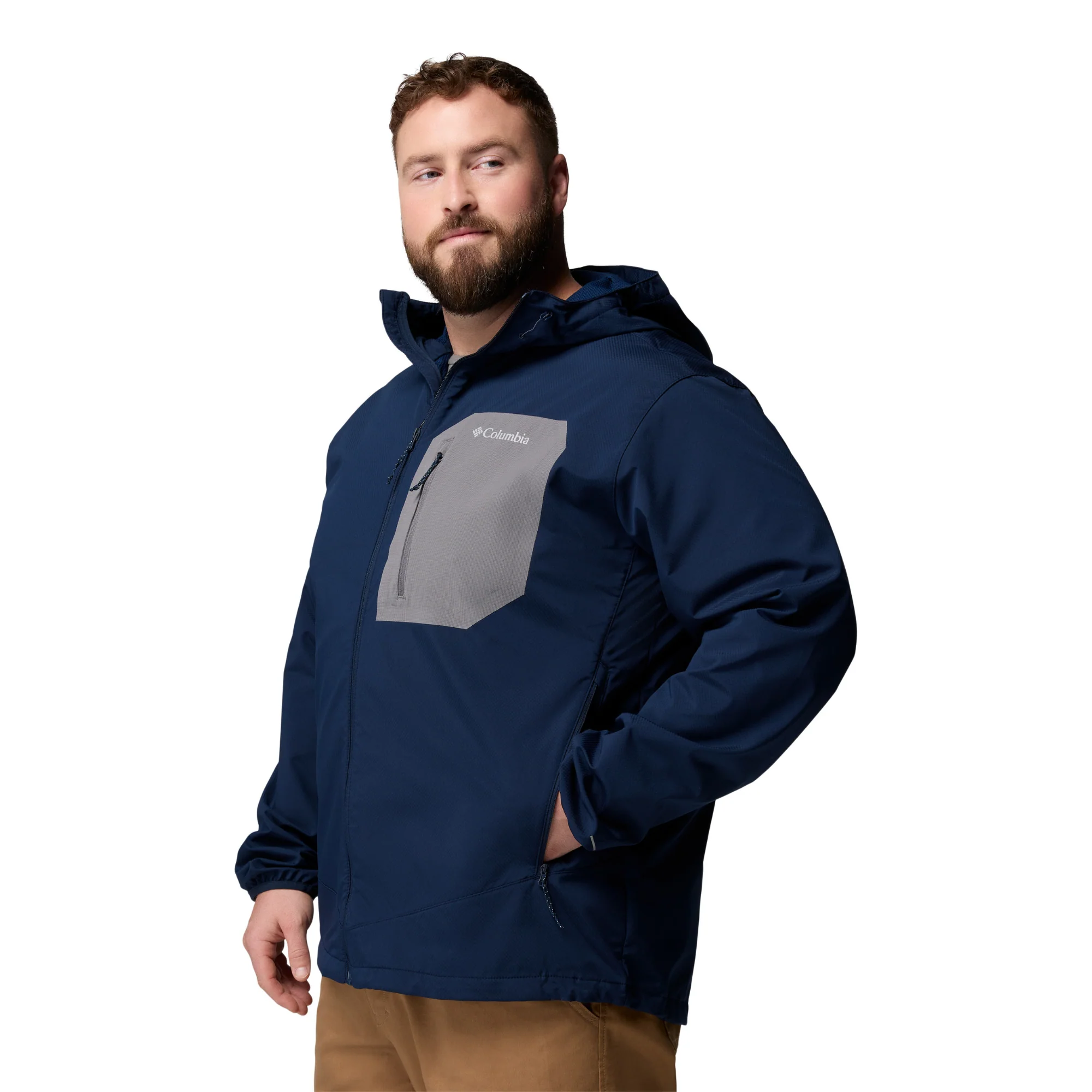 Columbia Men's Tall Heights III Hooded Softshell Jacket (Collegiate Navy/City Grey) - Image 4