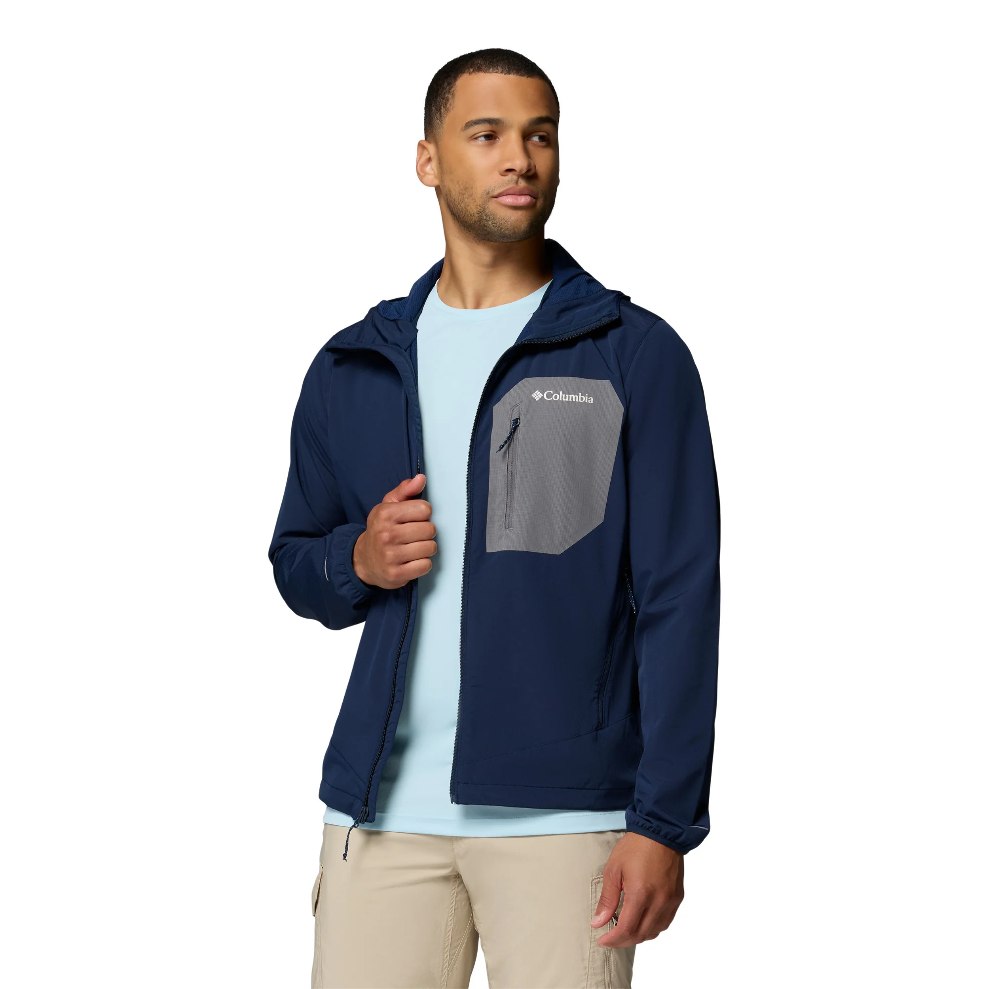 Columbia Men's Tall Heights III Hooded Softshell Jacket (Collegiate Navy/City Grey) - Image 7