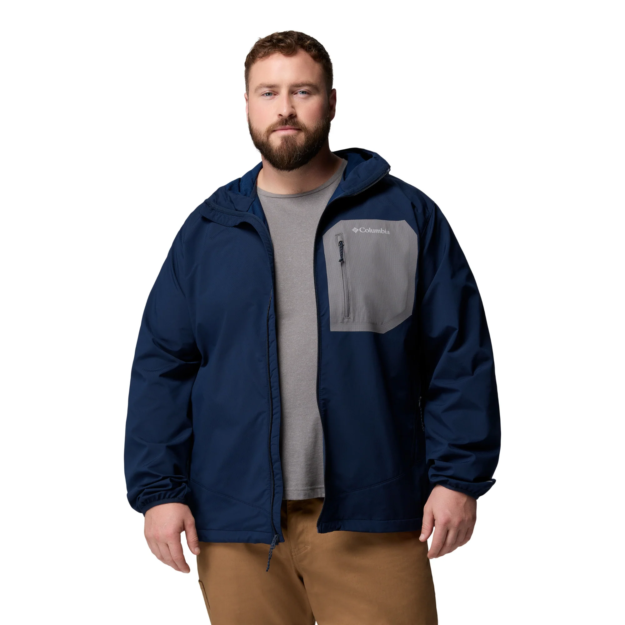 Columbia Men's Tall Heights III Hooded Softshell Jacket (Collegiate Navy/City Grey) - Image 8