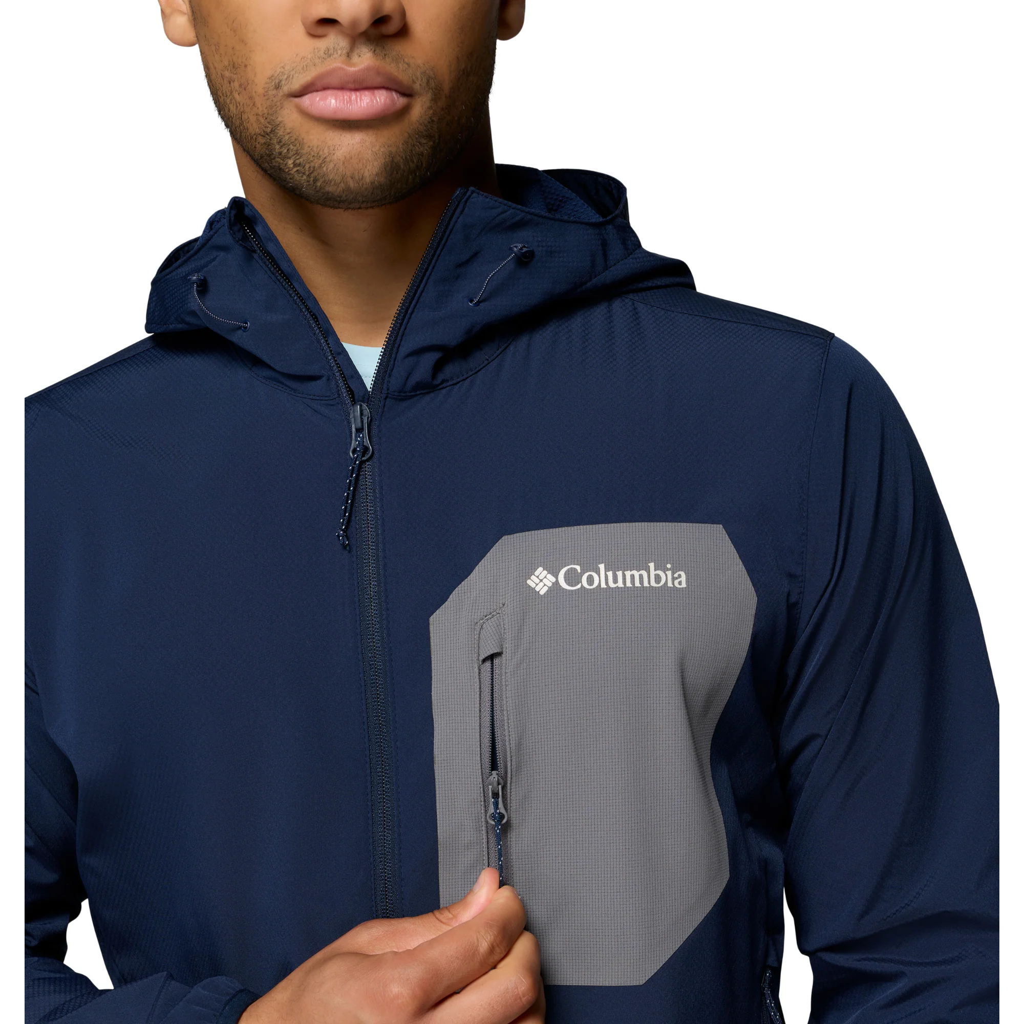 Columbia Men's Tall Heights III Hooded Softshell Jacket (Collegiate Navy/City Grey) - Image 9