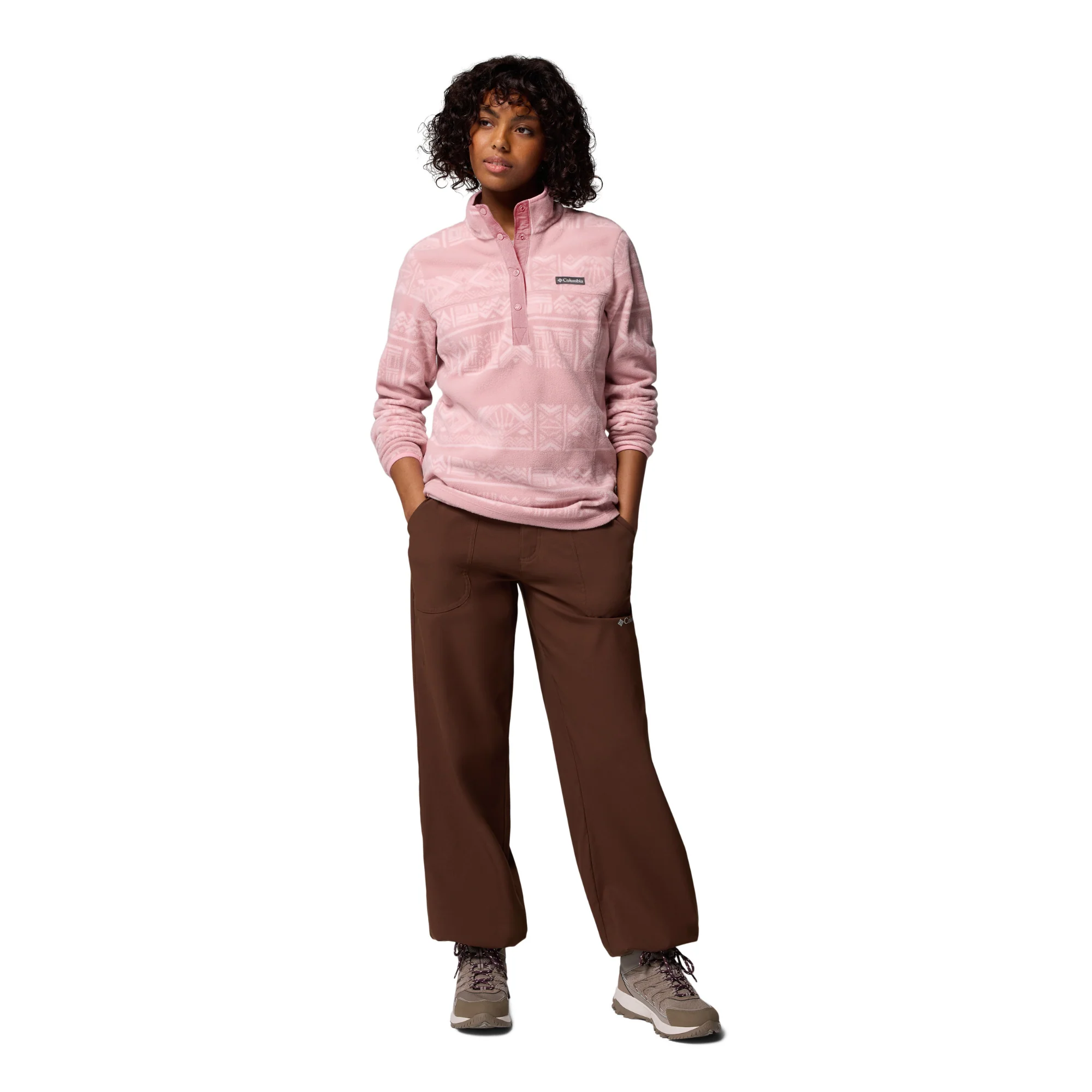 Columbia Women's Benton Springs Printed Half Snap Fleece (Eraser Pink Deschutes Days) - Image 10