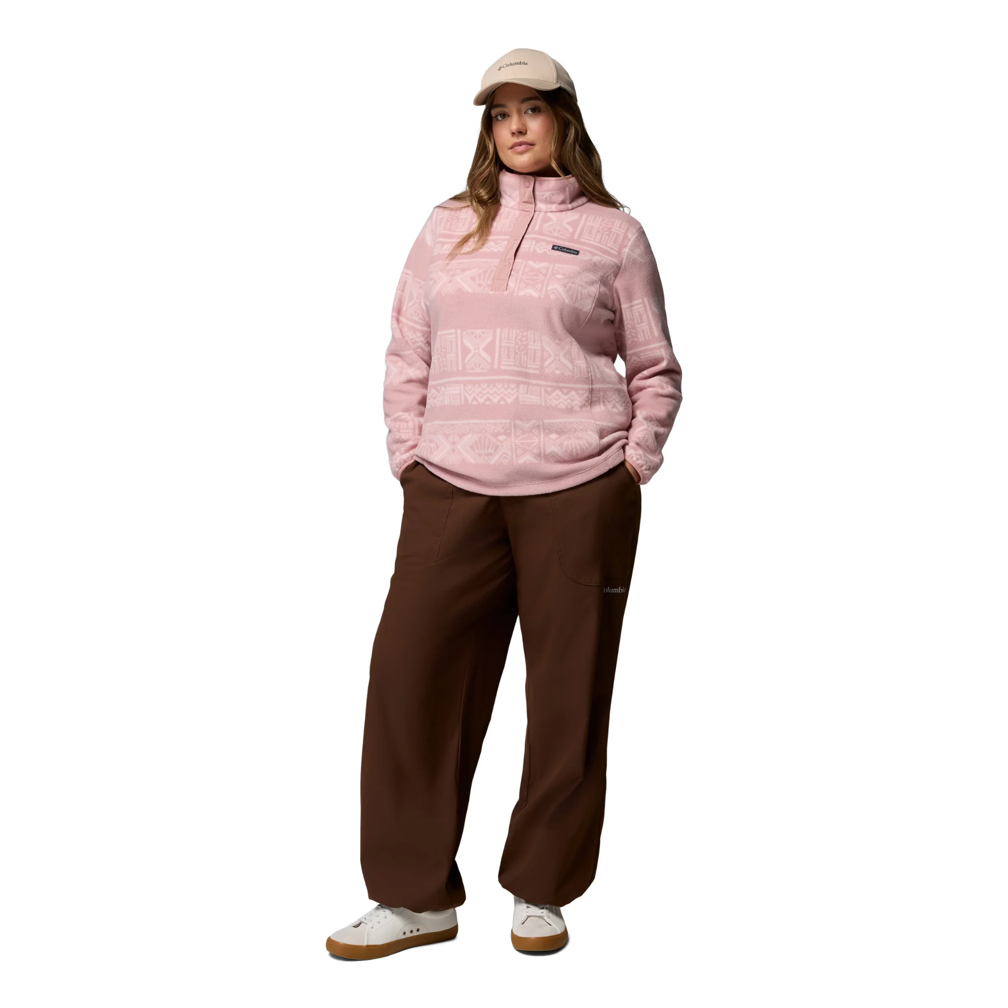 Columbia Women's Benton Springs Printed Half Snap Fleece (Eraser Pink Deschutes Days) - Image 11