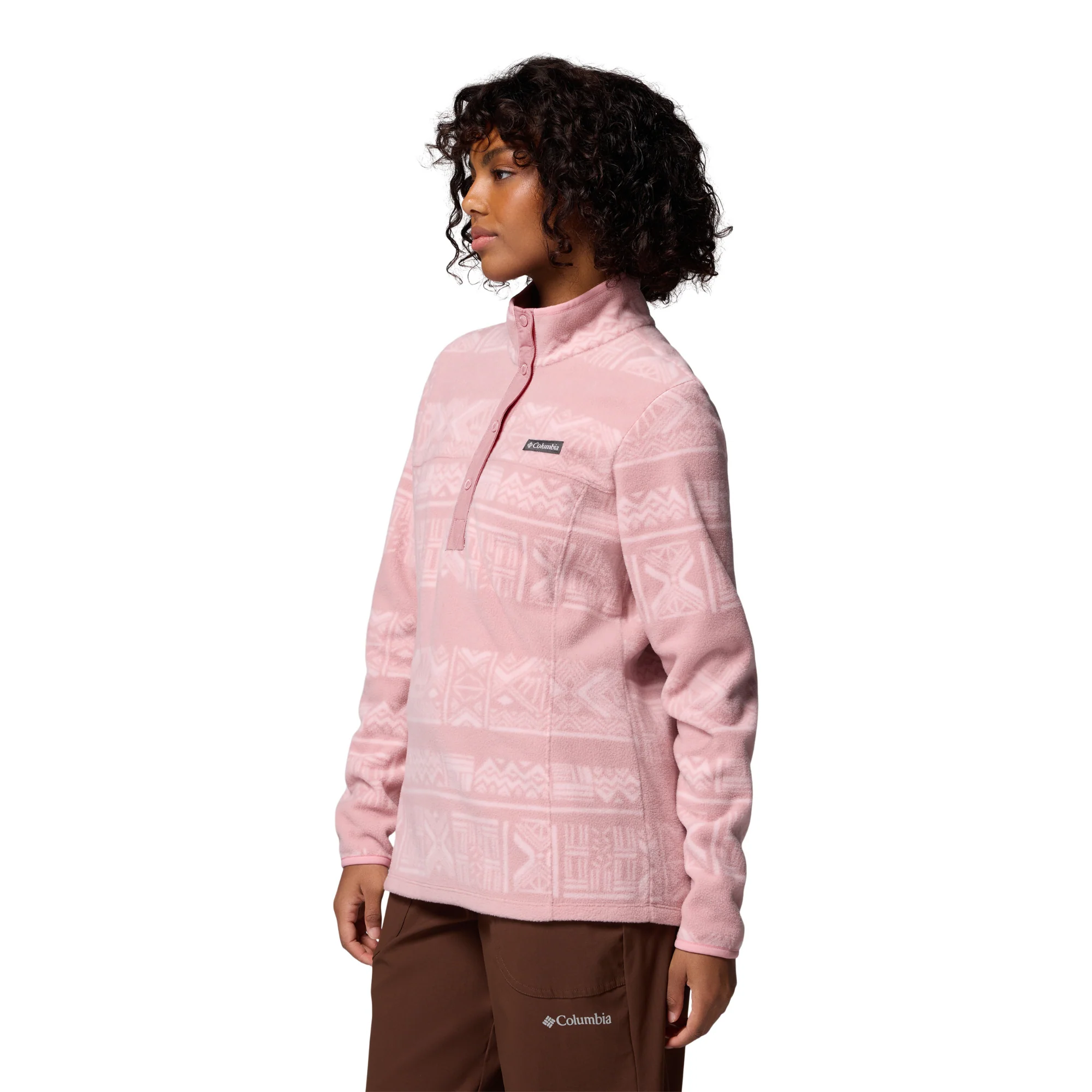 Columbia Women's Benton Springs Printed Half Snap Fleece (Eraser Pink Deschutes Days) - Image 5