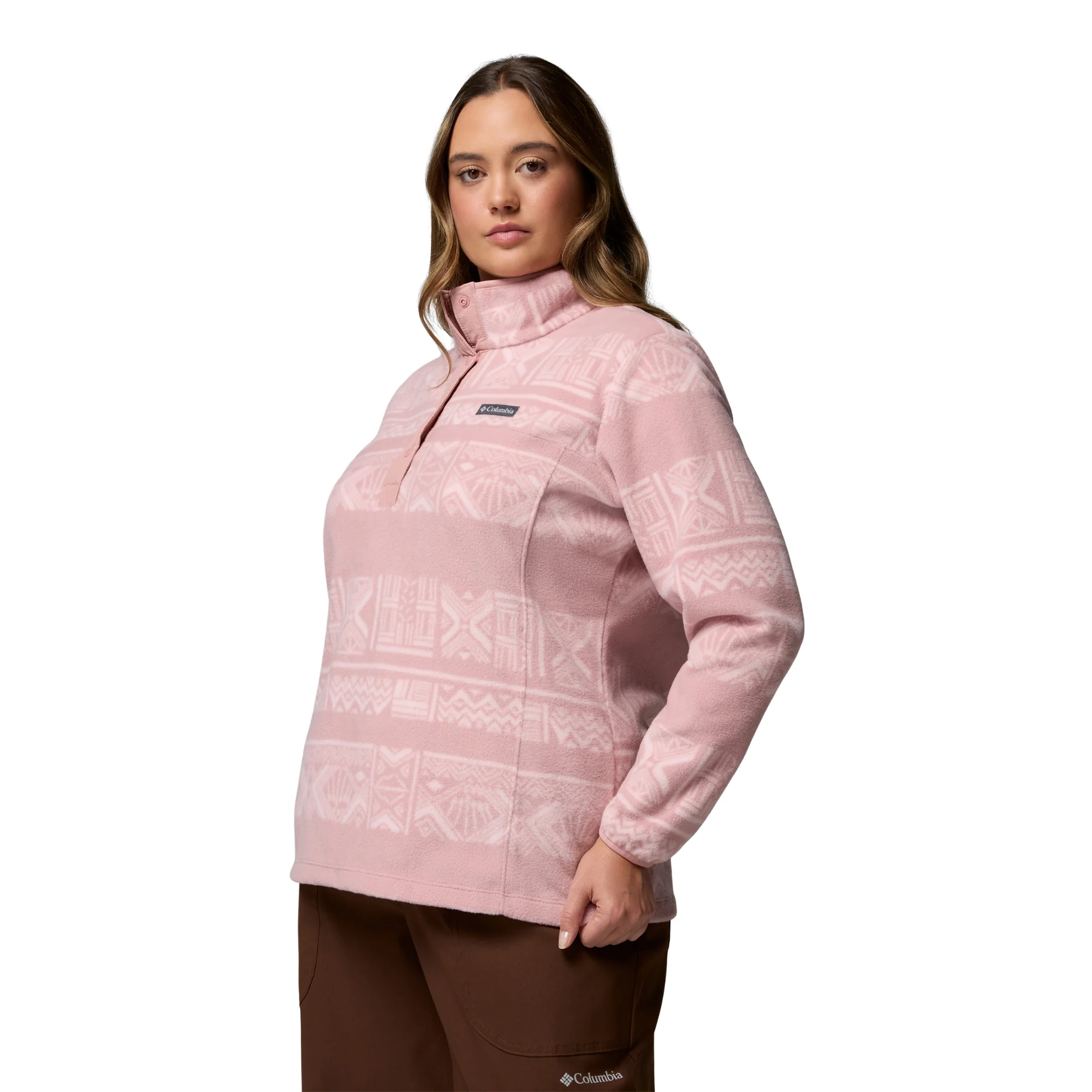 Columbia Women's Benton Springs Printed Half Snap Fleece (Eraser Pink Deschutes Days) - Image 6